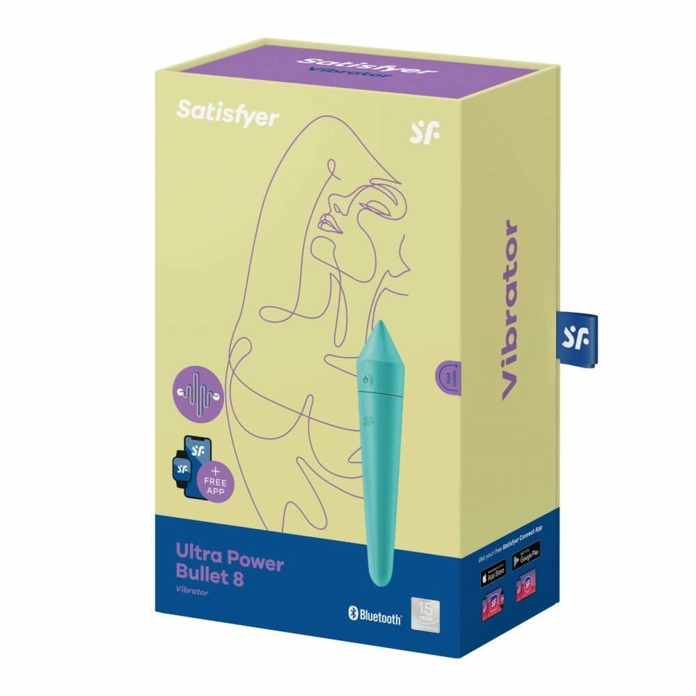 Мини вибратор Satisfyer Ultra Power Bullet 8, 13,6 см (голубой)
