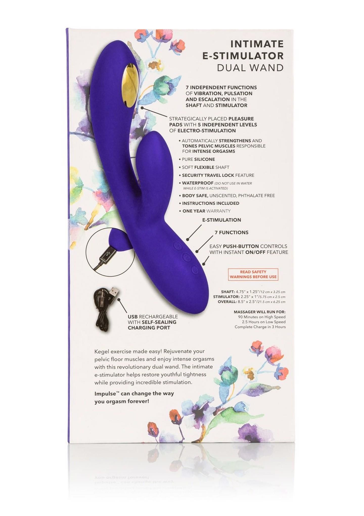Вибратор-кролик CalExotics Impulse Estim Dual Wand, 21,5 см (фиолетовый)