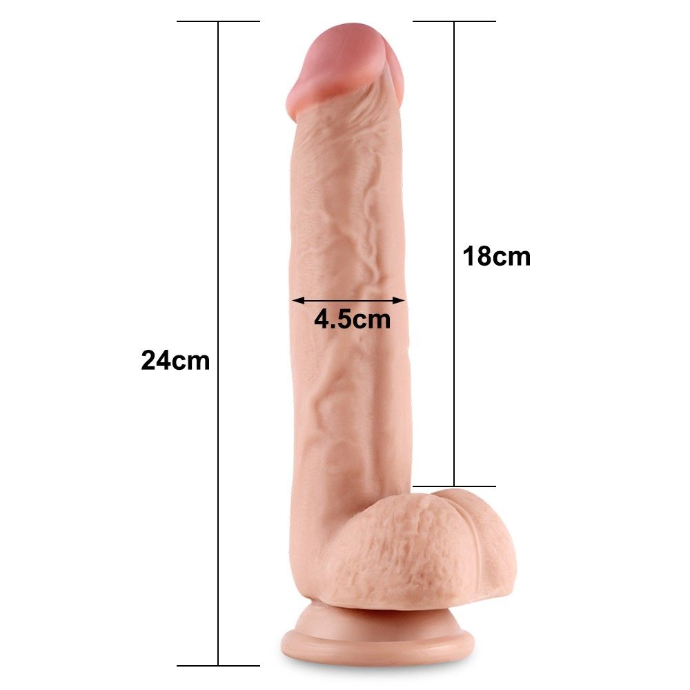Фаллоимитатор Lovetoy Sliding-Skin Dual Layer Dong 9, 24 см (телесный)