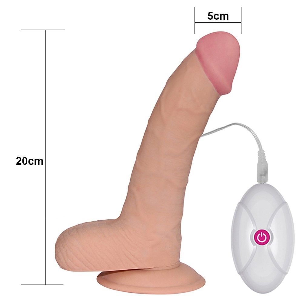 Реалістичний вібратор LoveToy The Ultra Soft Dude, 20 см (тілесний)