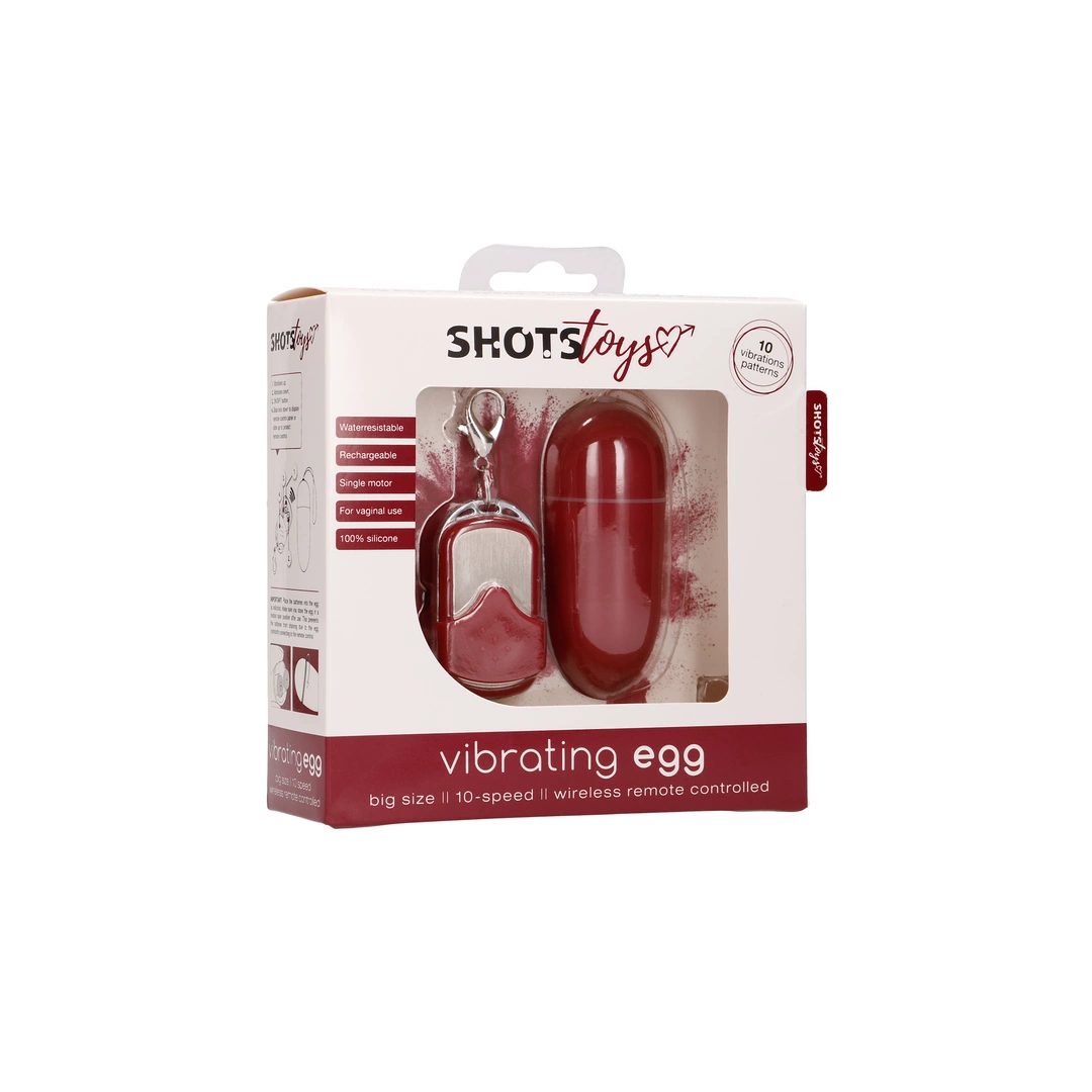 Wibrujące jajeczko ShotsToys Remote Vibrating Egg, 8 cm (czerwony)