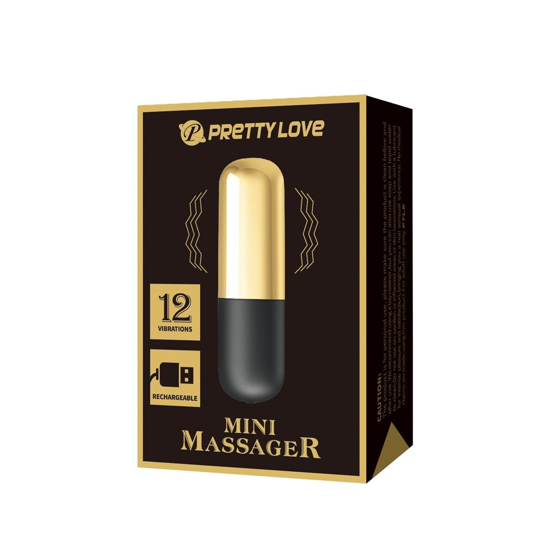 Вибратор для клитора Pretty Love Mini Massager, 6 см (золотой)