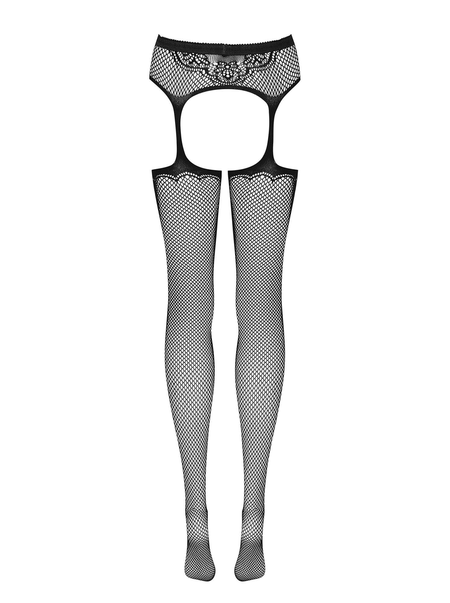Pończochy z pasem Obsessive Garter S232, S/M/L (czarny)
