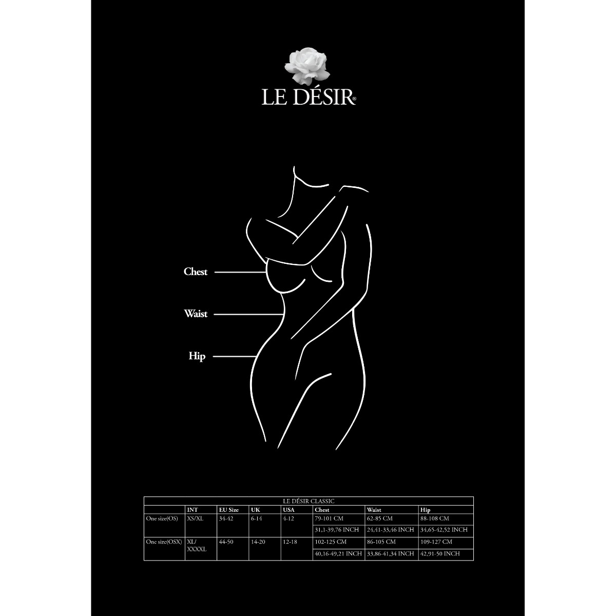 Панчохи з поясом Le Désir Fishnet and Lace Garterbelt, S-XL (чорні)
