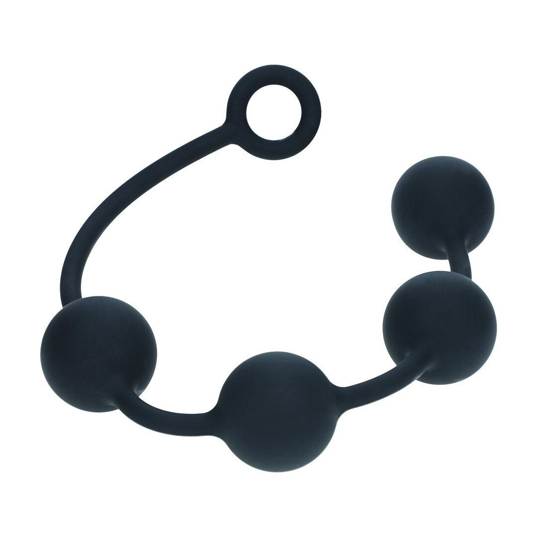 Анальная цепочка Levelz Round Silicone Anal Balls, 46.5 см (черный)