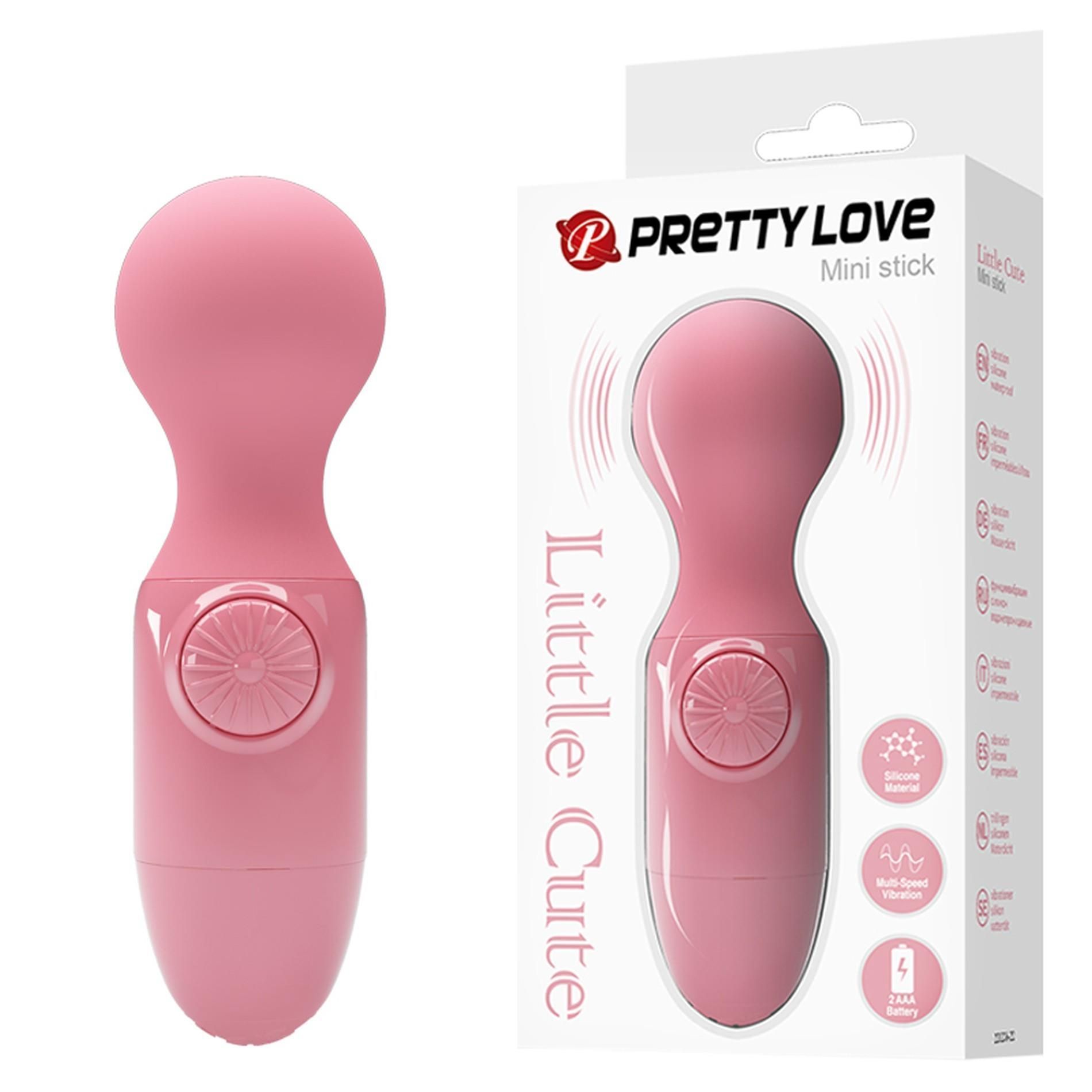 Вібромасажер Pretty Love Mini Stick Little Cute, 12 см (рожевий)