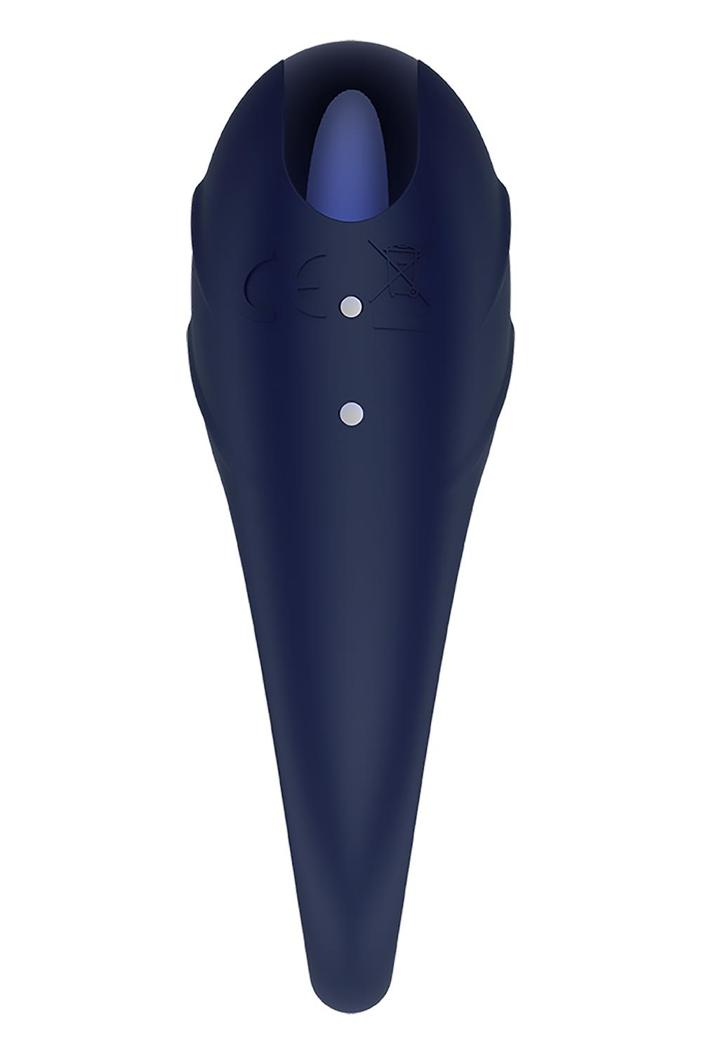 Виброкольцо Glam Vibrating Cockring, 7 см (синий)