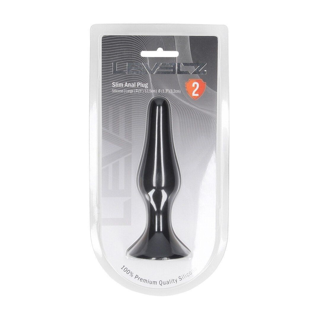 Korek analny Levelz Slim Anal Plug L, 12.5 cm (czarny)