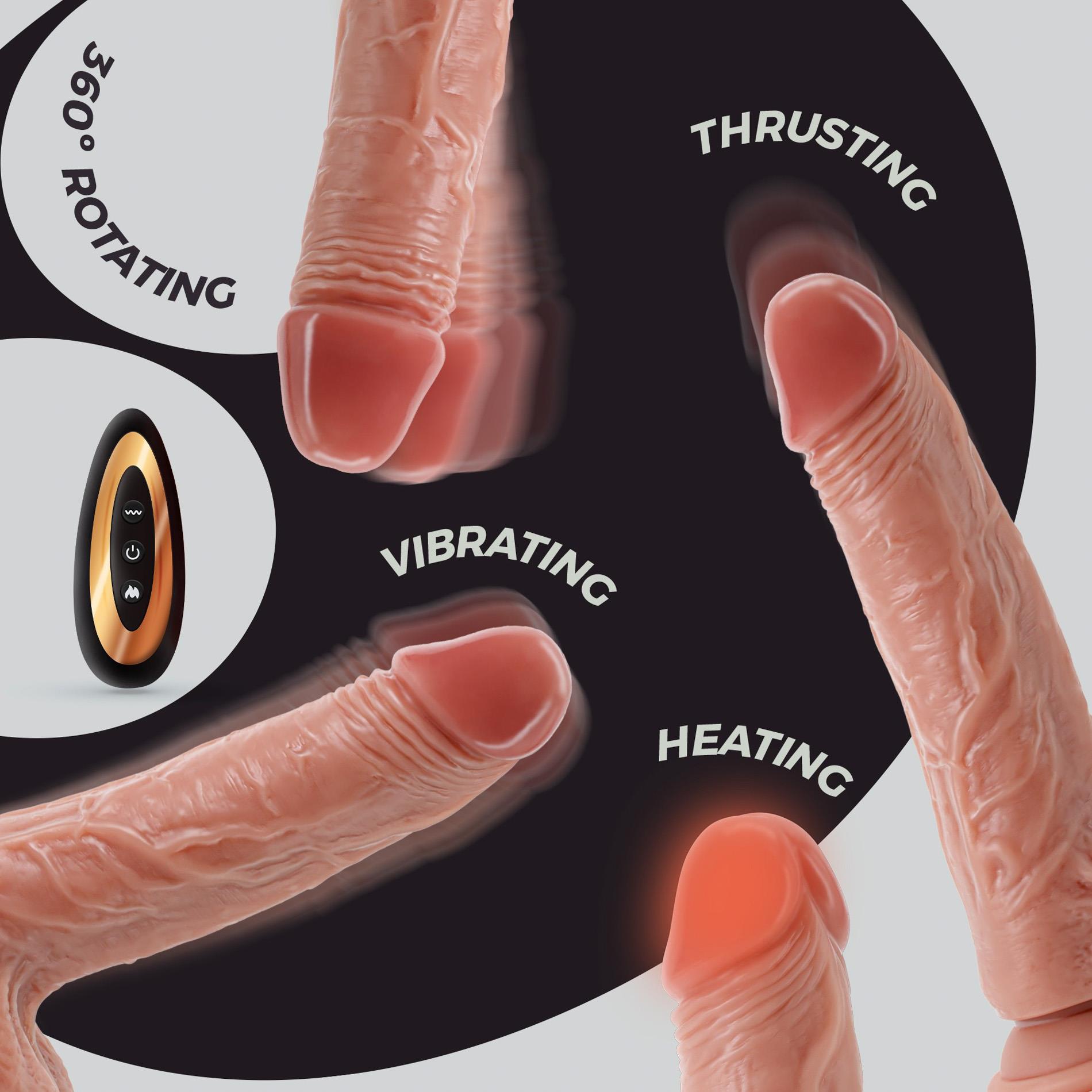 Wibrator Crushious Inviktus Vibe 7.5”, 20 cm (w kolorze cielistym)