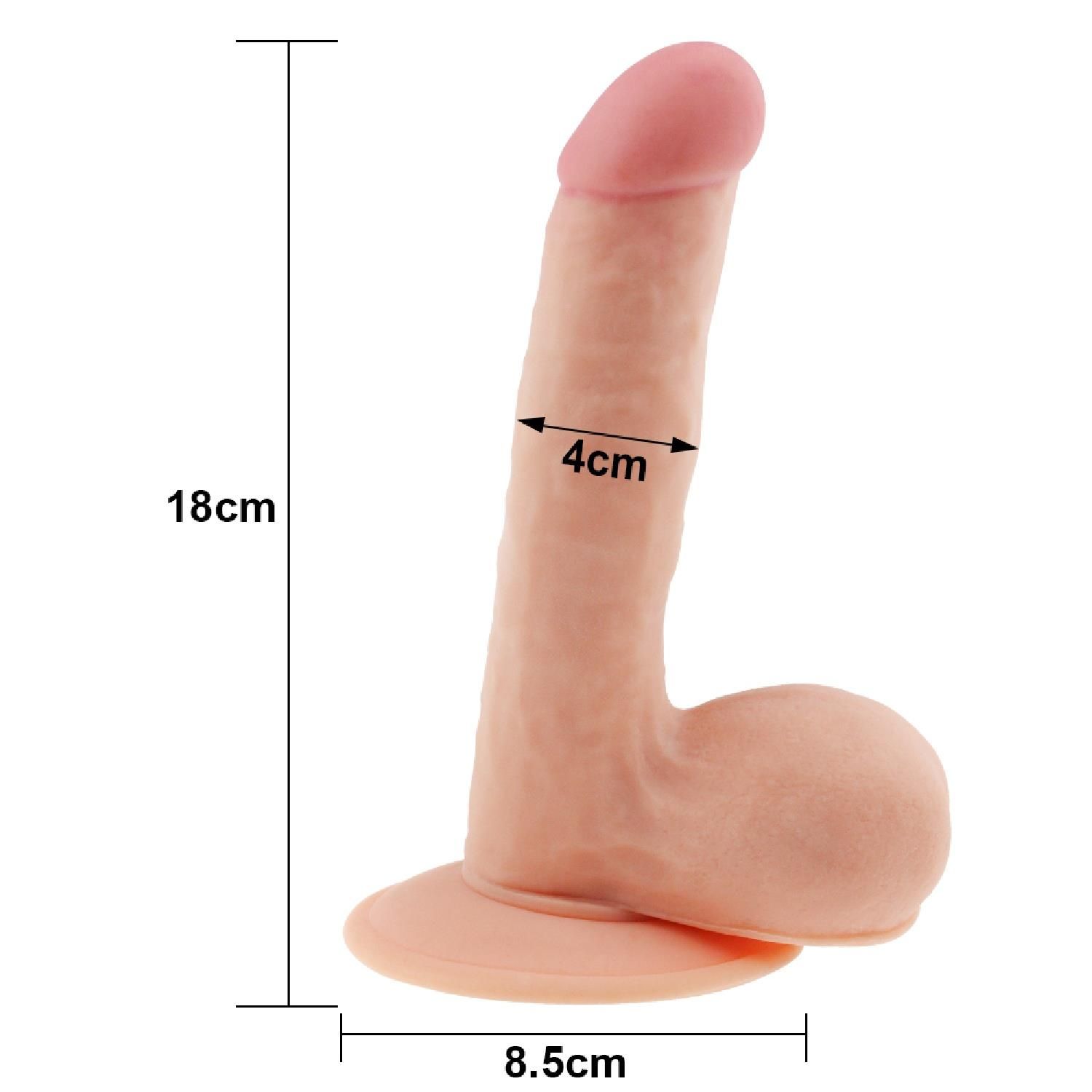 Реалистичный фаллоимитатор The Ultra Soft Dude 7.5", 18 см (телесный)