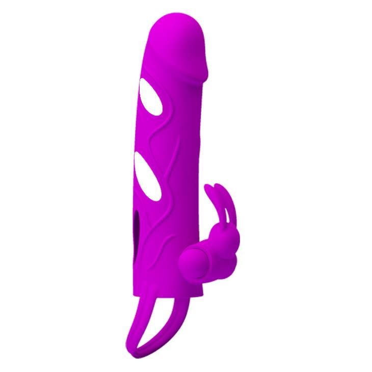 Насадка на пенис Pretty Love Vibrating Penis Sleeve, 14 см (фиолетовый)