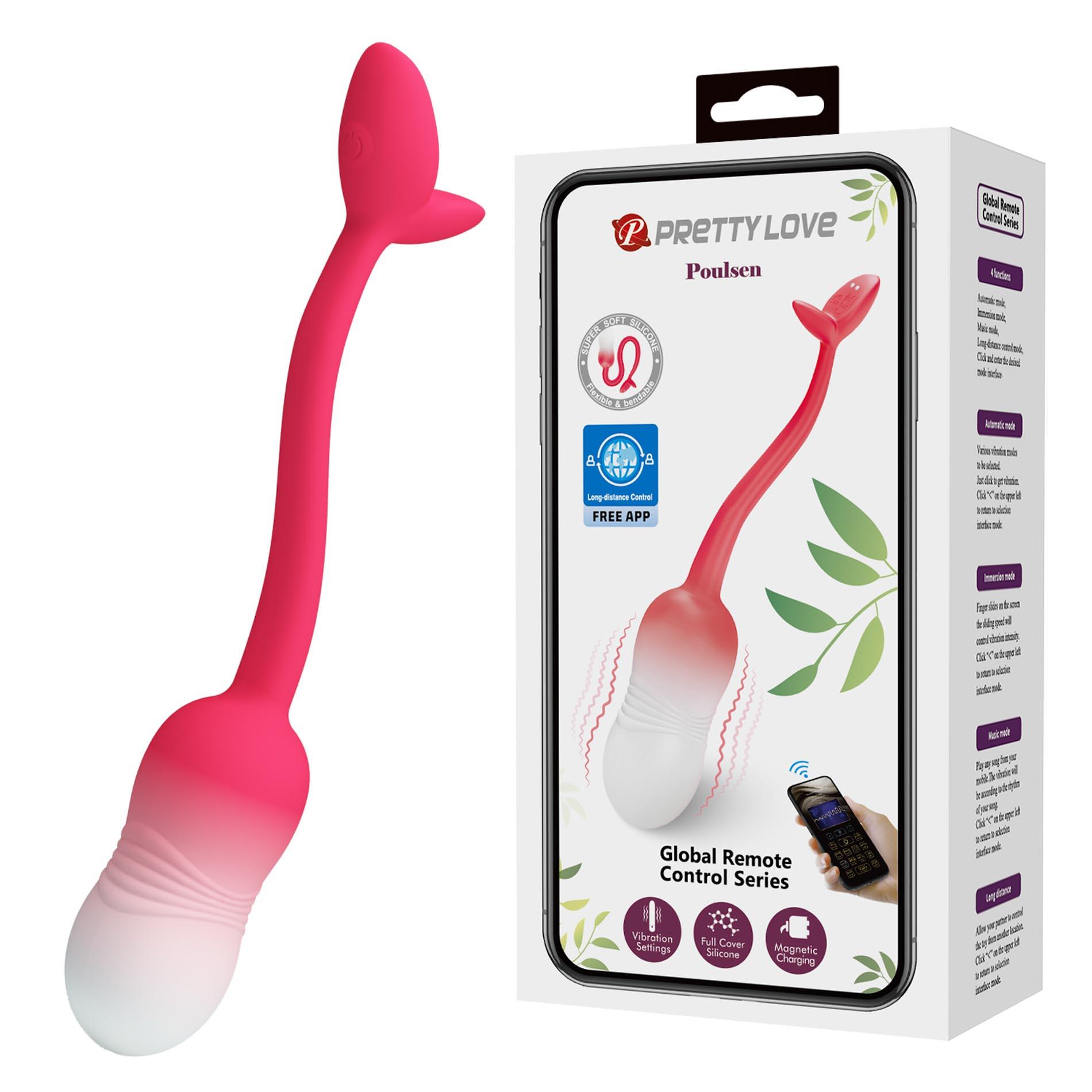 Виброяйцо Pretty Love Poulsen App Egg 01, 20.2 см (розовый)