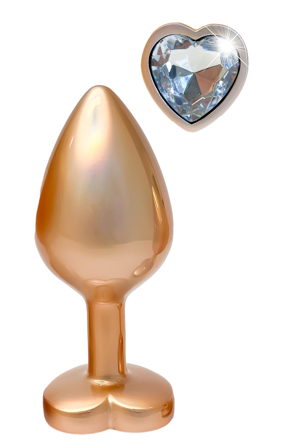 Korek analny Gleaming Love Pearl Gold Plug M, 8.3 cm (złoty)