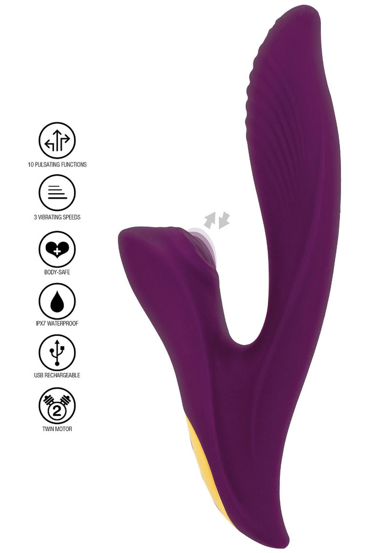 Вибратор-кролик ToyJoy Athena Tapping Sensation, 20.5 см (фиолетовый)