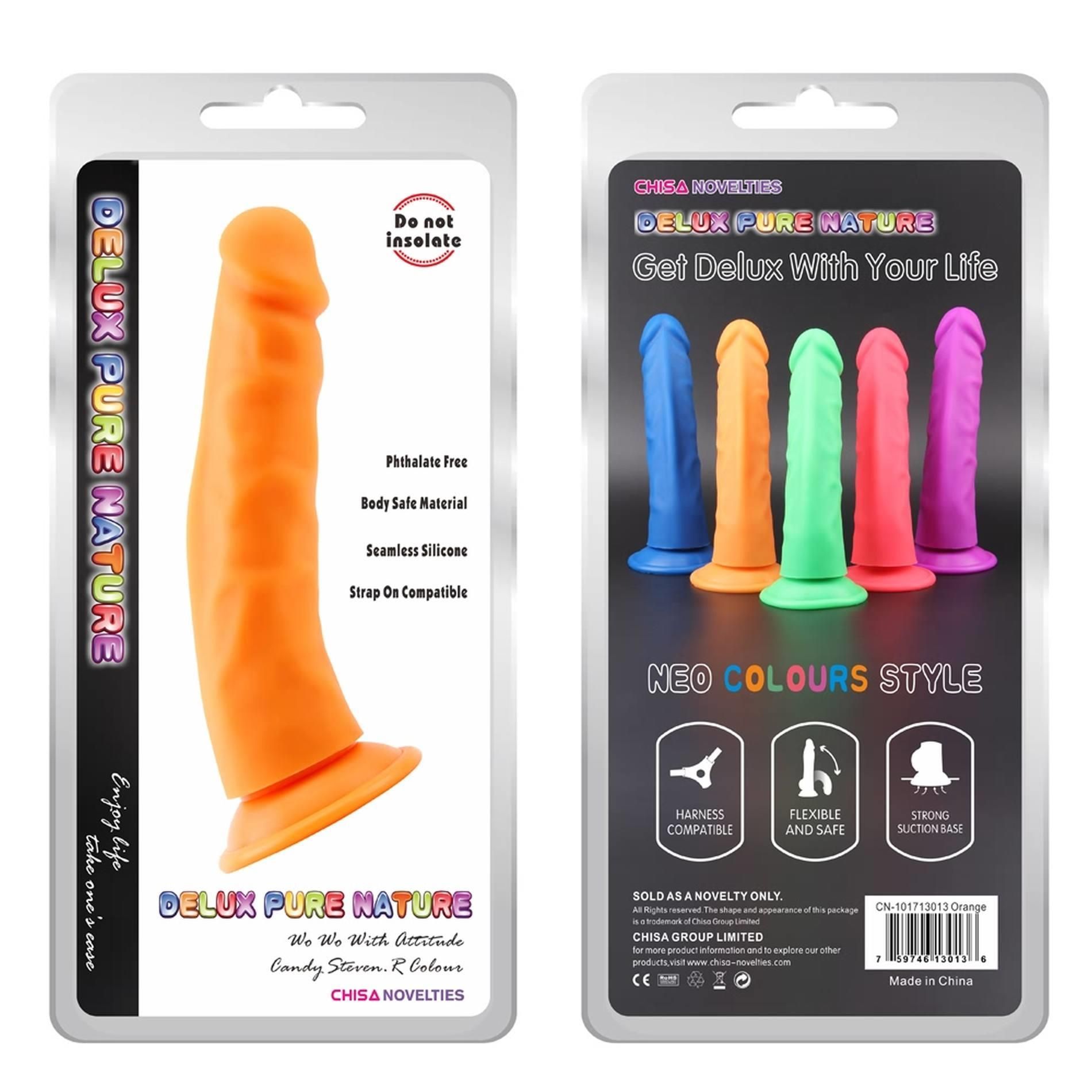 Dildo Delux Pure Nature Steven.R, 22,5 cm (pomarańczowy)