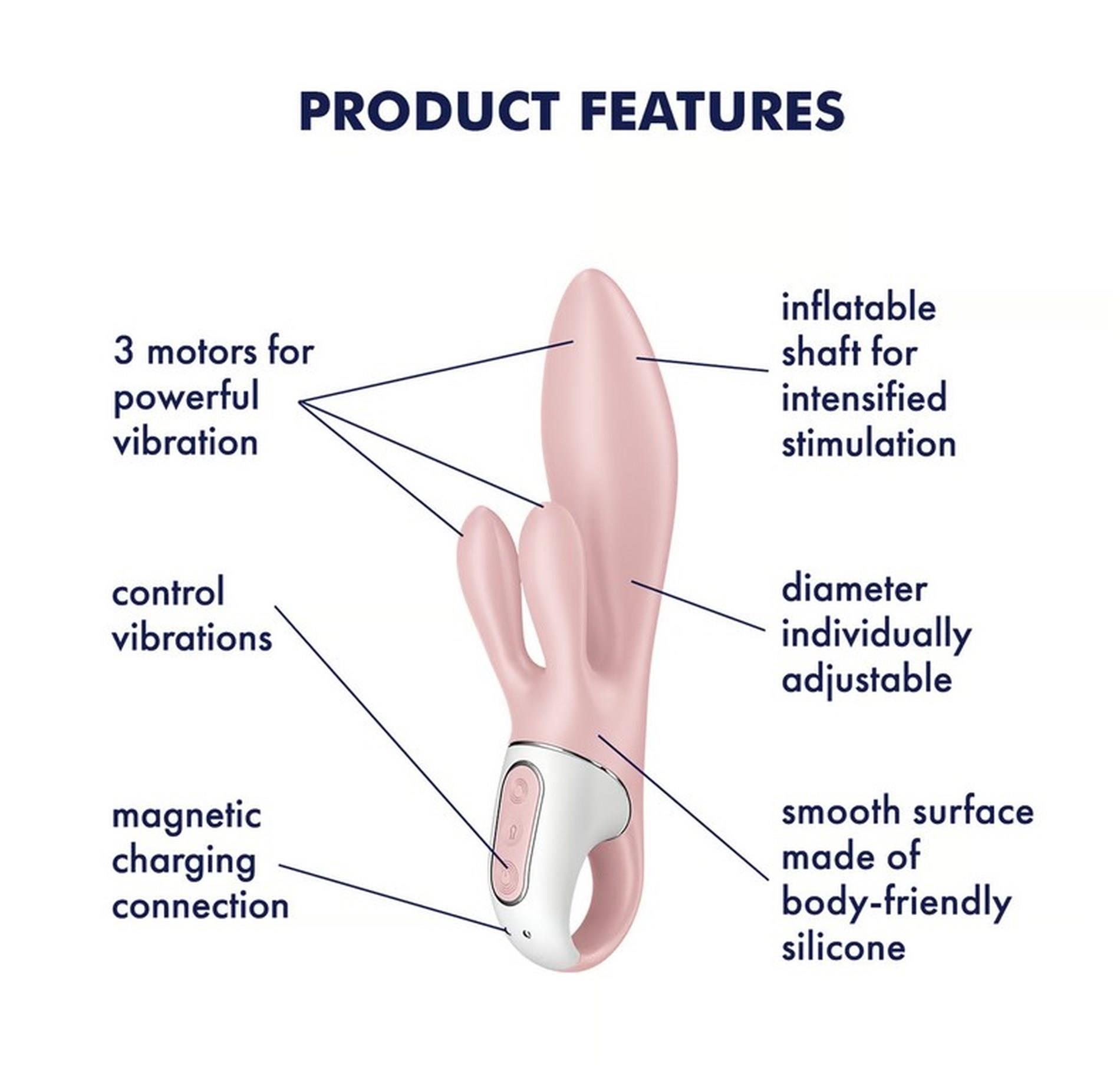 Вибратор-кролик Satisfyer Air Pump Bunny 3, 21 см (светло-розовый)