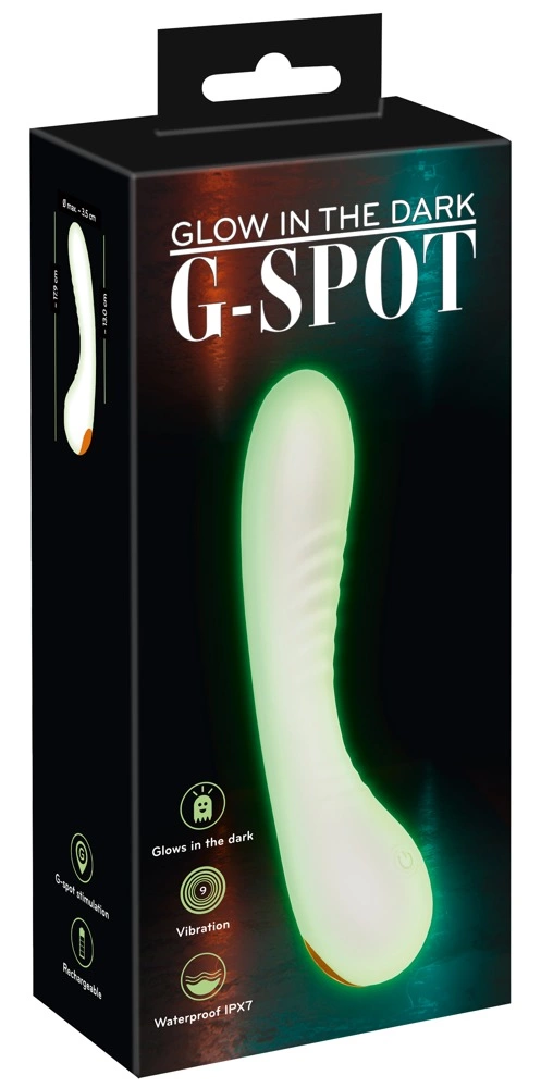 Вибратор Glow In The Dark G-Spot, 17.9 см (белый)