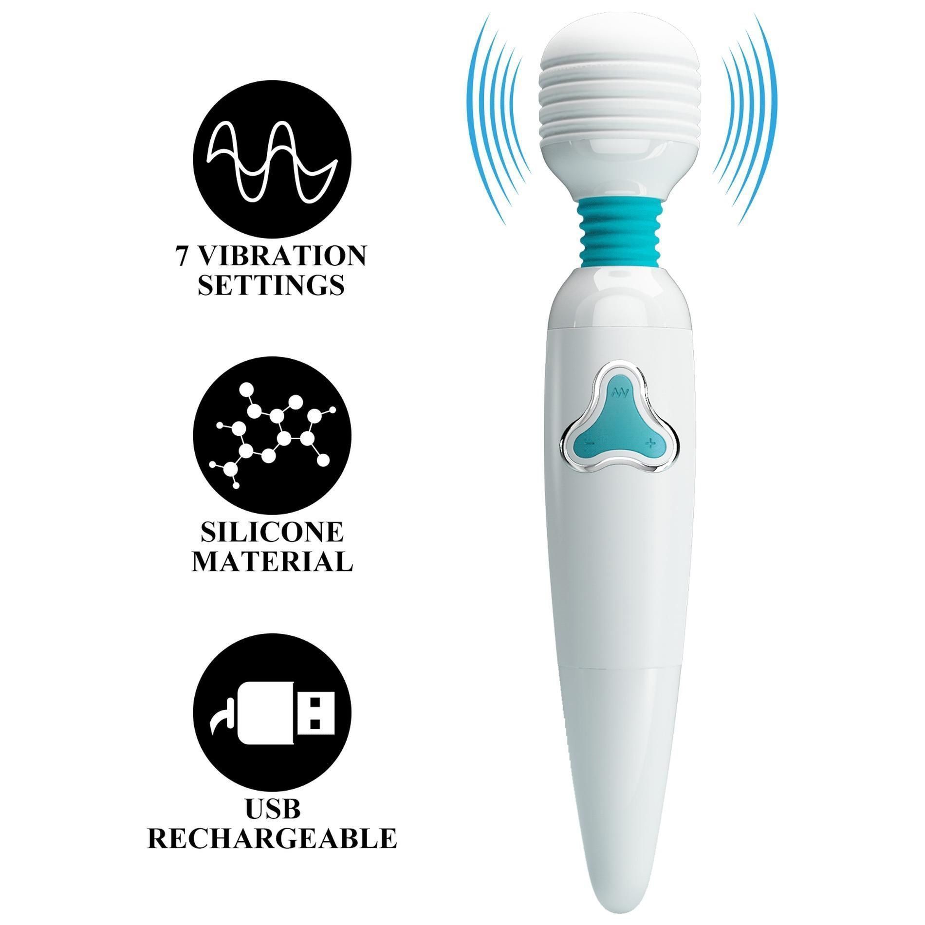 Вибромассажер Pretty Love Body Wand Cloud, 25 см (белый)