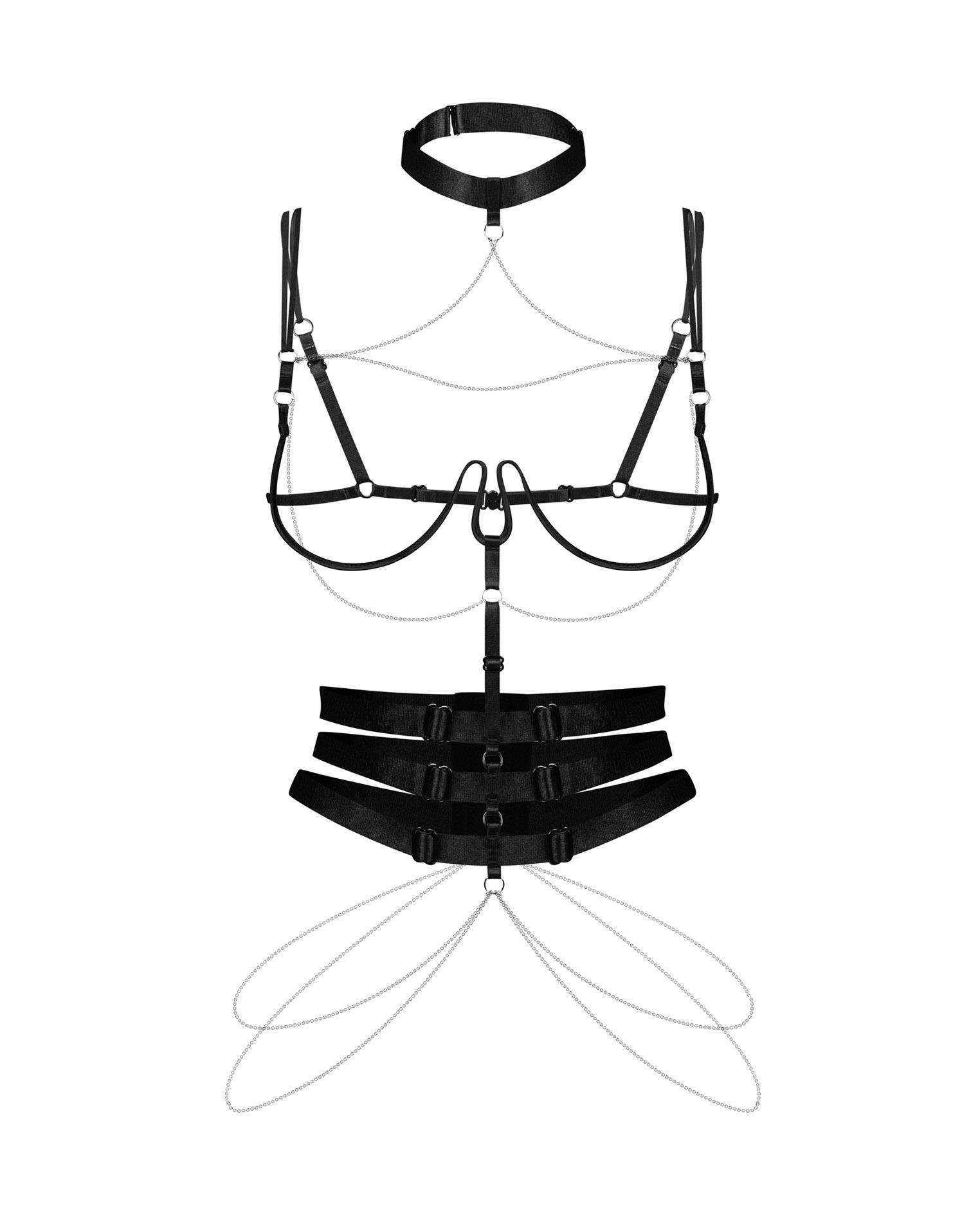 Портупея Obsessive Premisis Black, S/M/L (чорний)