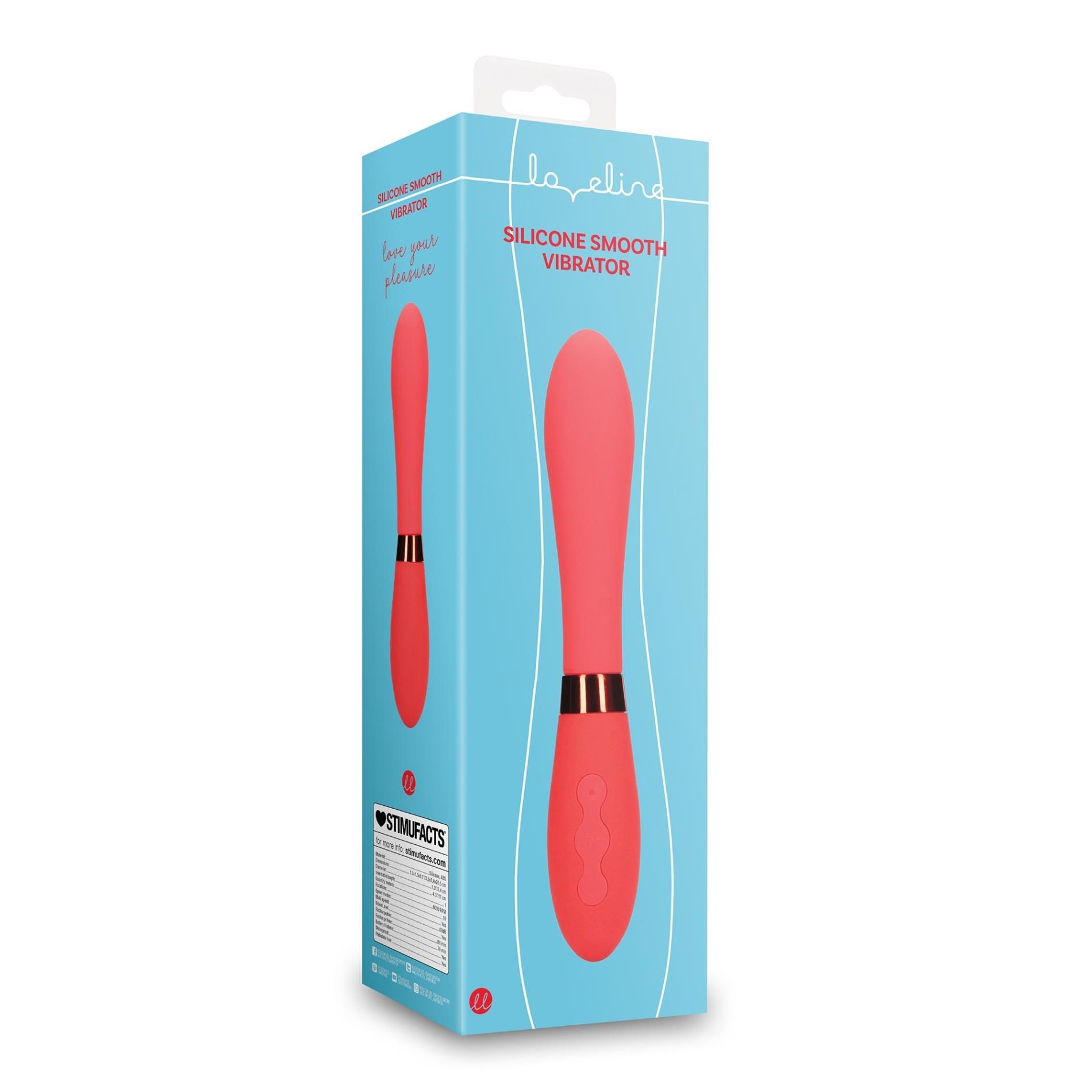 Вибратор Loveline Smooth Silicone G-Spot, 20.5 см (красный)
