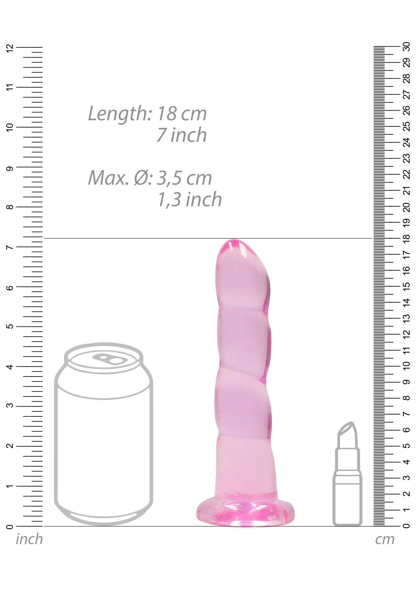 Фаллоимитатор RealRock Crystal Clear 7", 18 см (розовый)