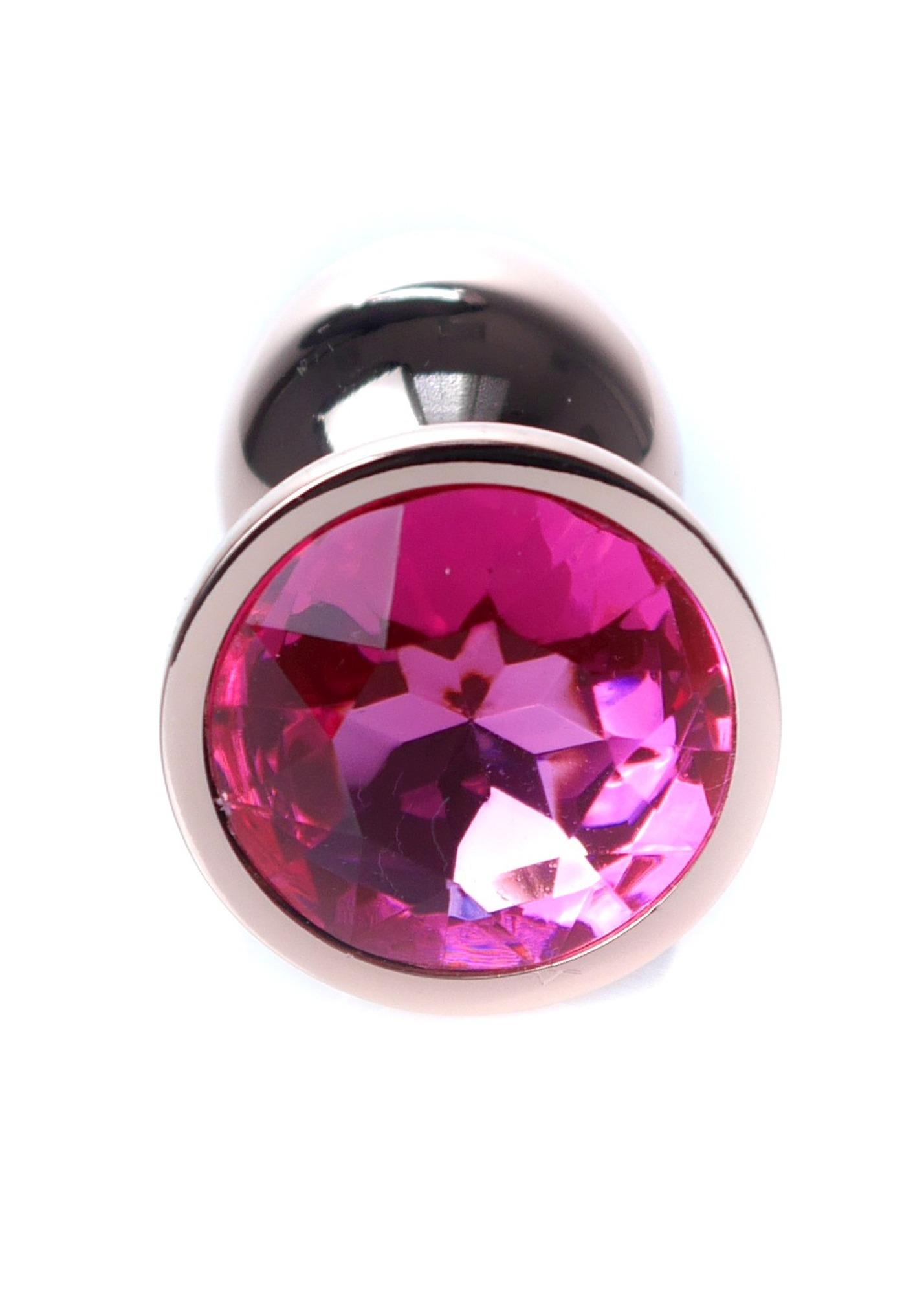 Анальна пробка з кристалом B - Series HeavyFun Plug-Jewellery, 7 см (рожевий)