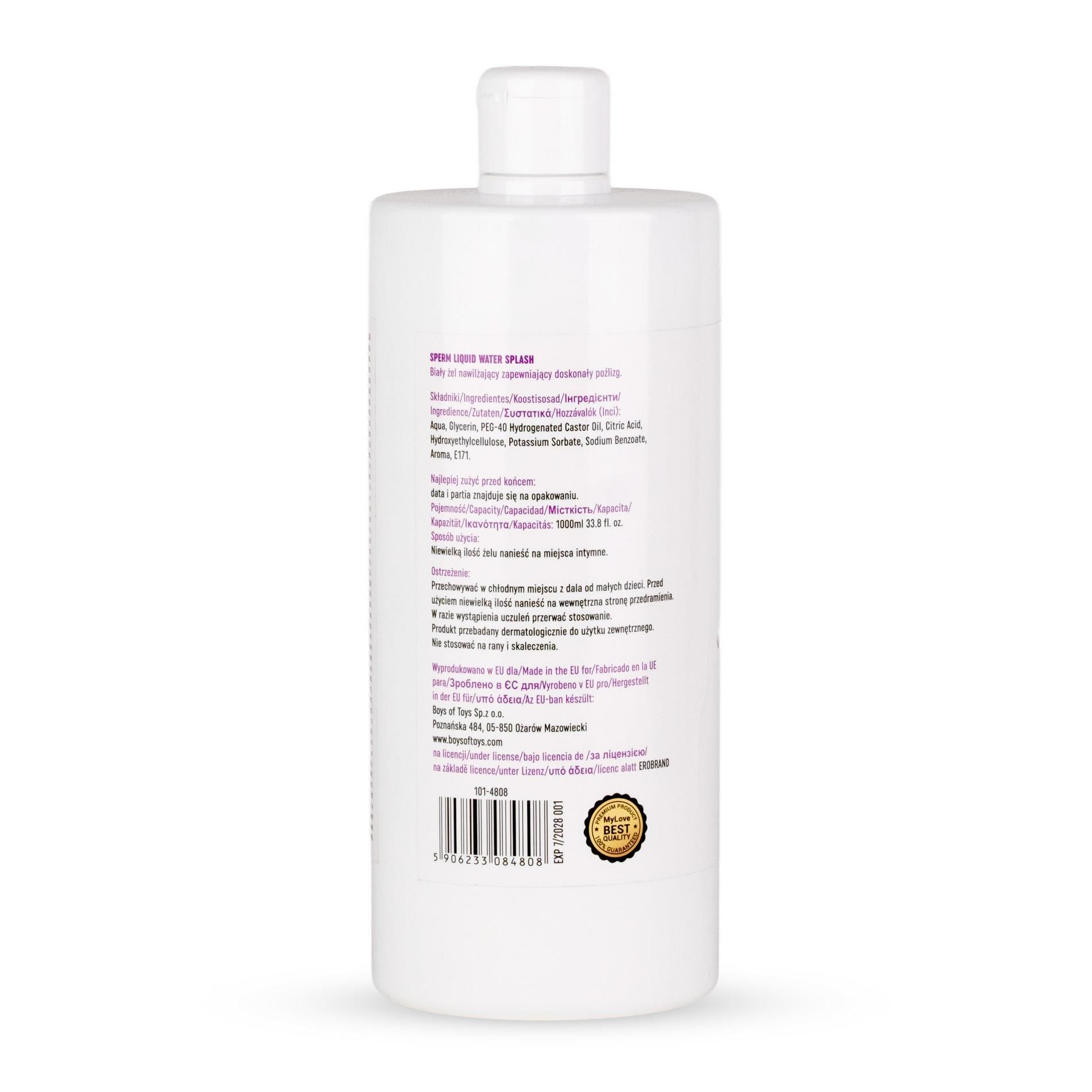 Lubrykant na bazie wody MyLove Sperm Liquid Water Splash, 1000 ml