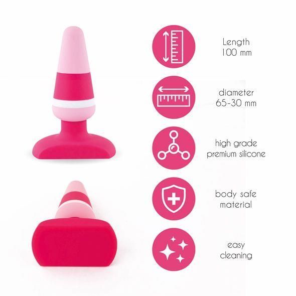 Korek analny FeelzToys Plugz Butt Plug, 7 cm (różowy)