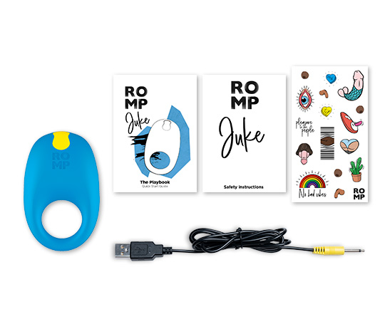 Эрекционное кольцо Romp Juke, 8 см (синий)