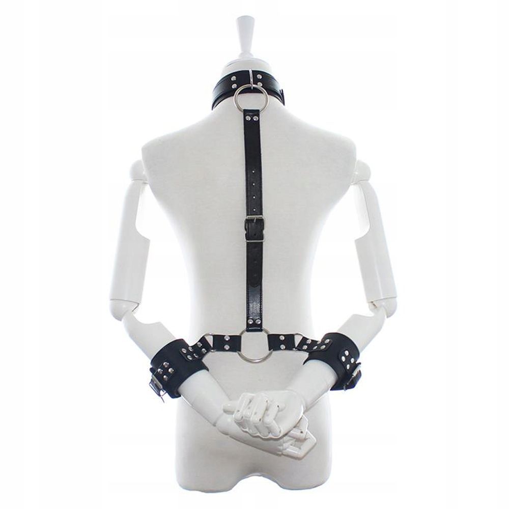 Регульована упряж Fetish Addict Collar With Restraints (чорний)