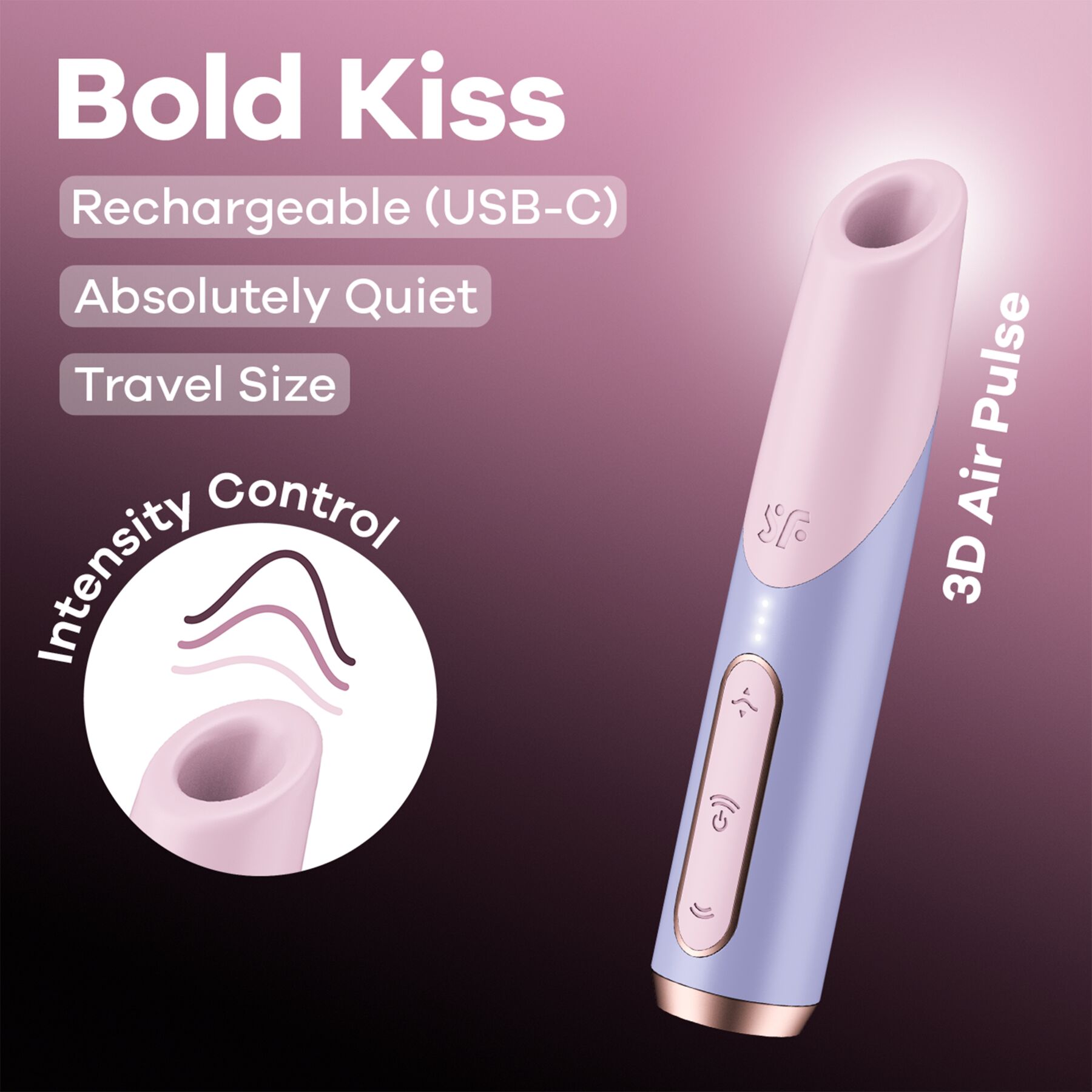 Вакуумный стимулятор клитора Satisfyer Bold Kiss (розовый-голубой)