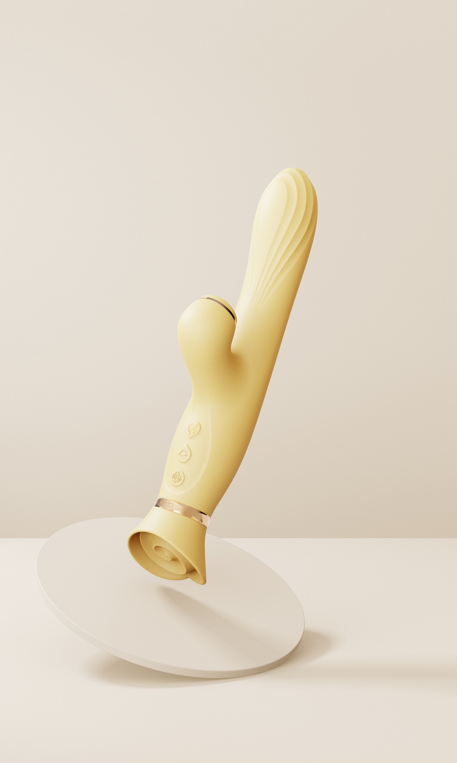 Вибратор-кролик Zalo Rose Rabbit Thruster, 25 см (желтый)