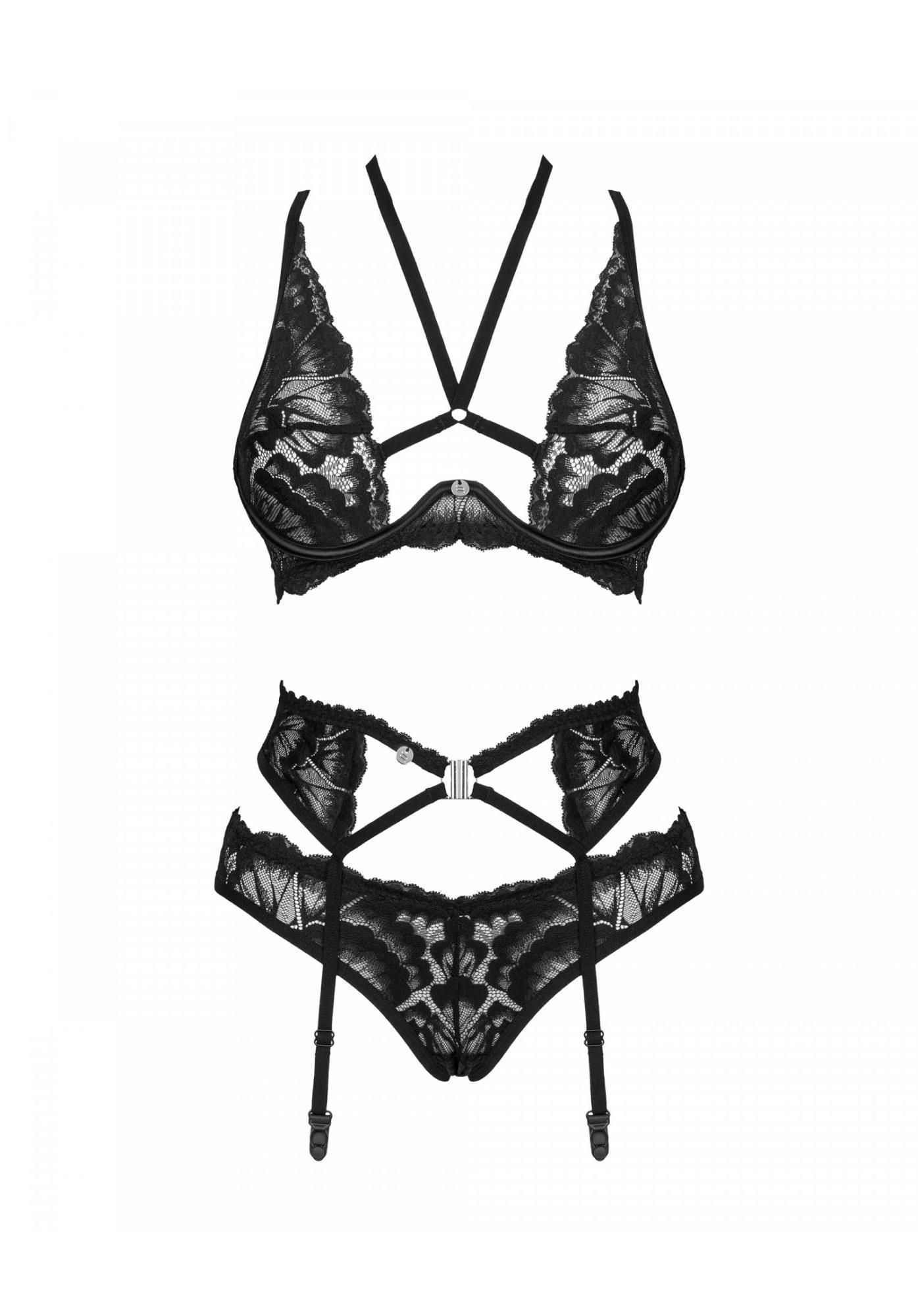 Комплект белья Obsessive Alessya, M/L (черный)