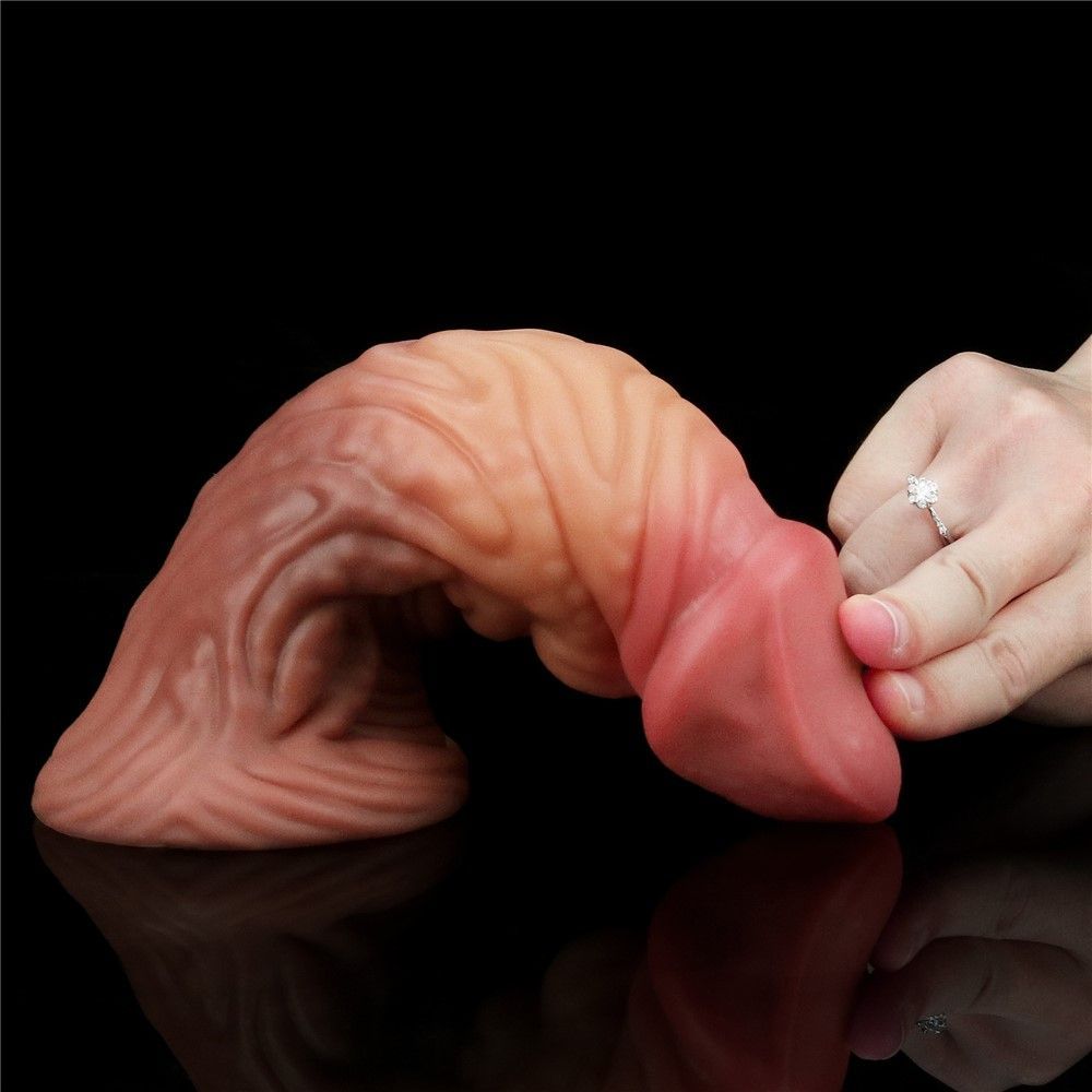 Фаллоимитатор Dual-Layered Silicone Nature Cock 7.0'', 18 см (коричневый)