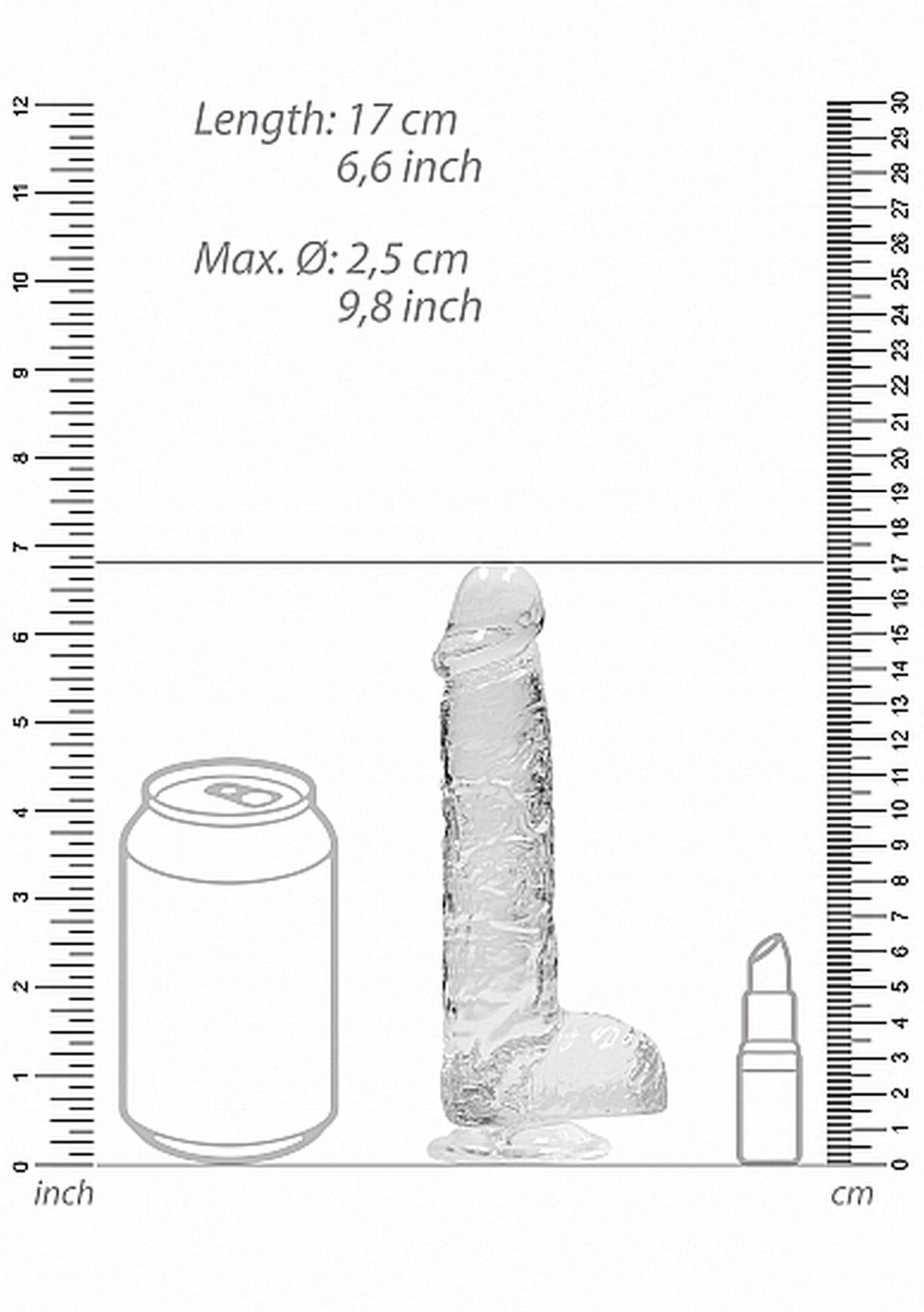 Фаллоимитатор RealRock Crystal Clear 6”, 17 см (прозрачный)