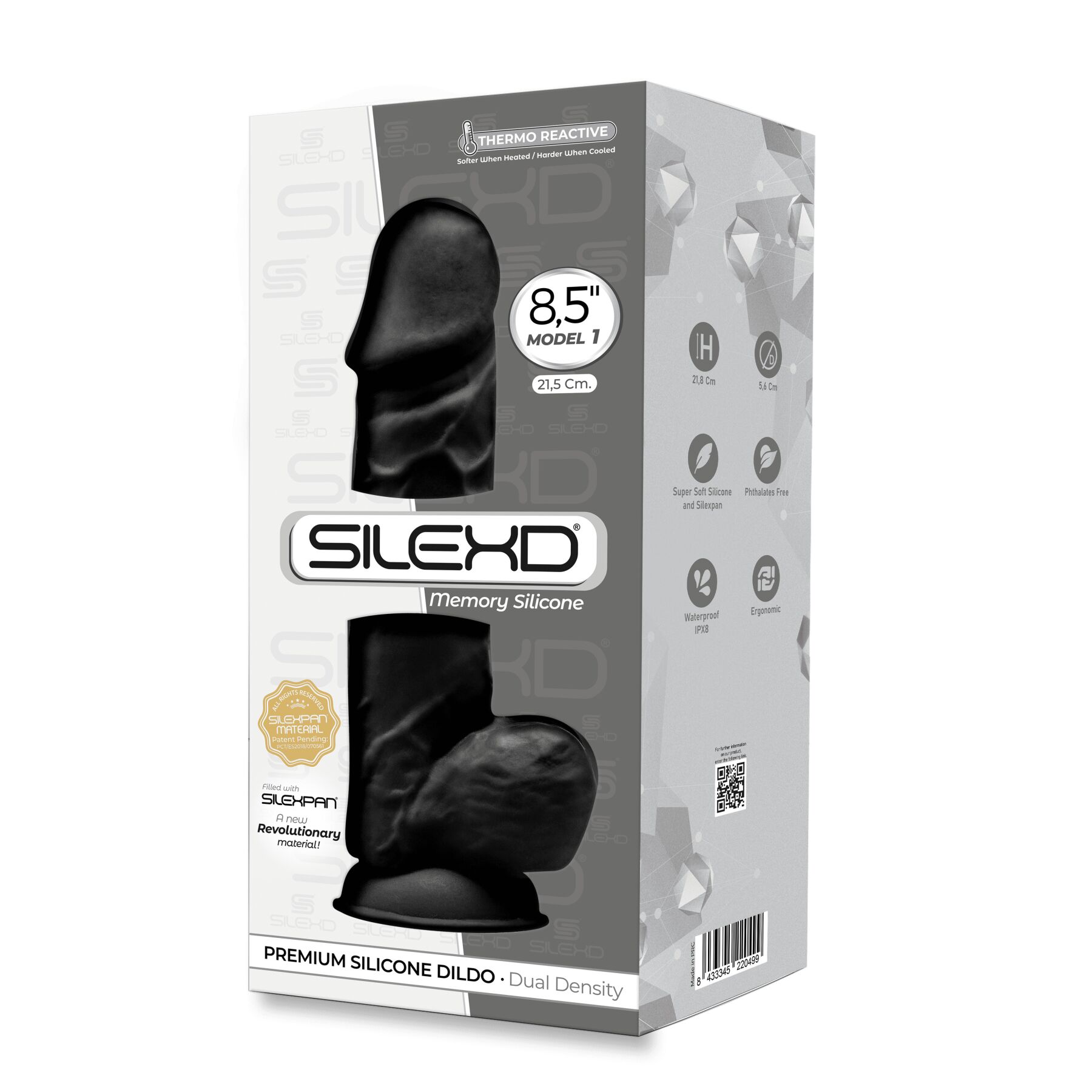 Фаллоимитатор Silexd Premium Silicone Dildo Model 4 Size 8.5, 21.5 см (черный)