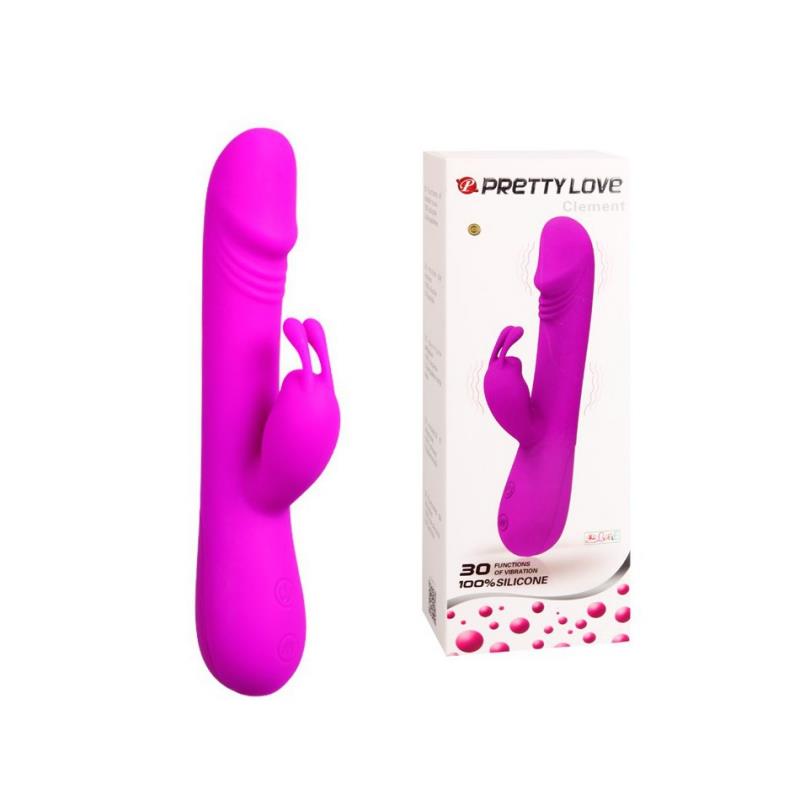 Вибратор-кролик Pretty Love Clement, 21 см (фуксия)