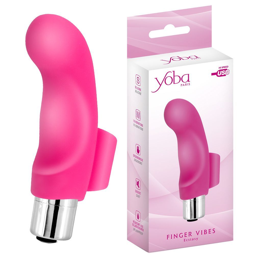 Вибратор на палец Yoba Finger Ecstasy, 9.5 см (розовый)