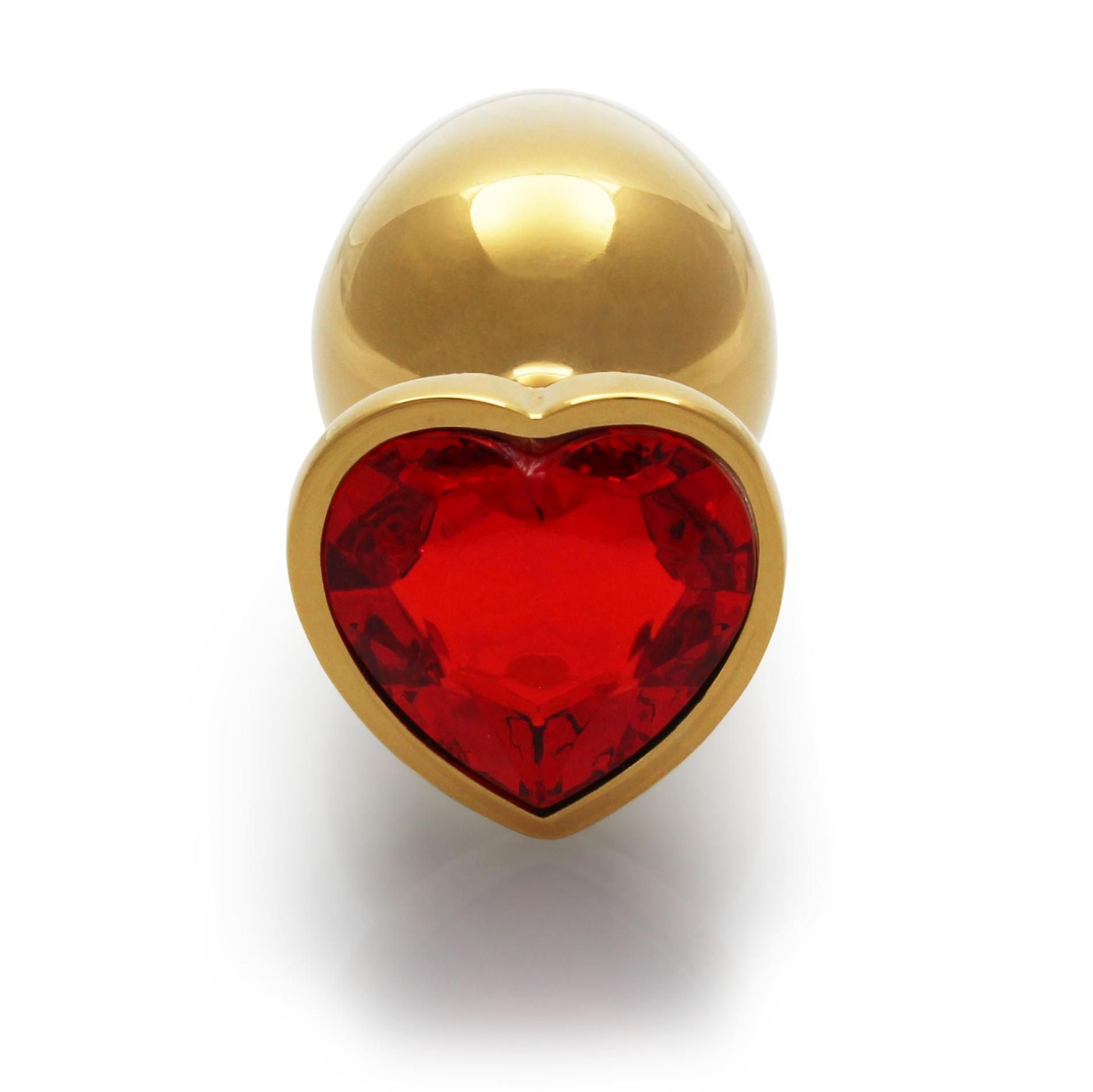Анальная пробка Ouch! Heart Gem Butt Plug  L, 8.1 см (золотистый)
