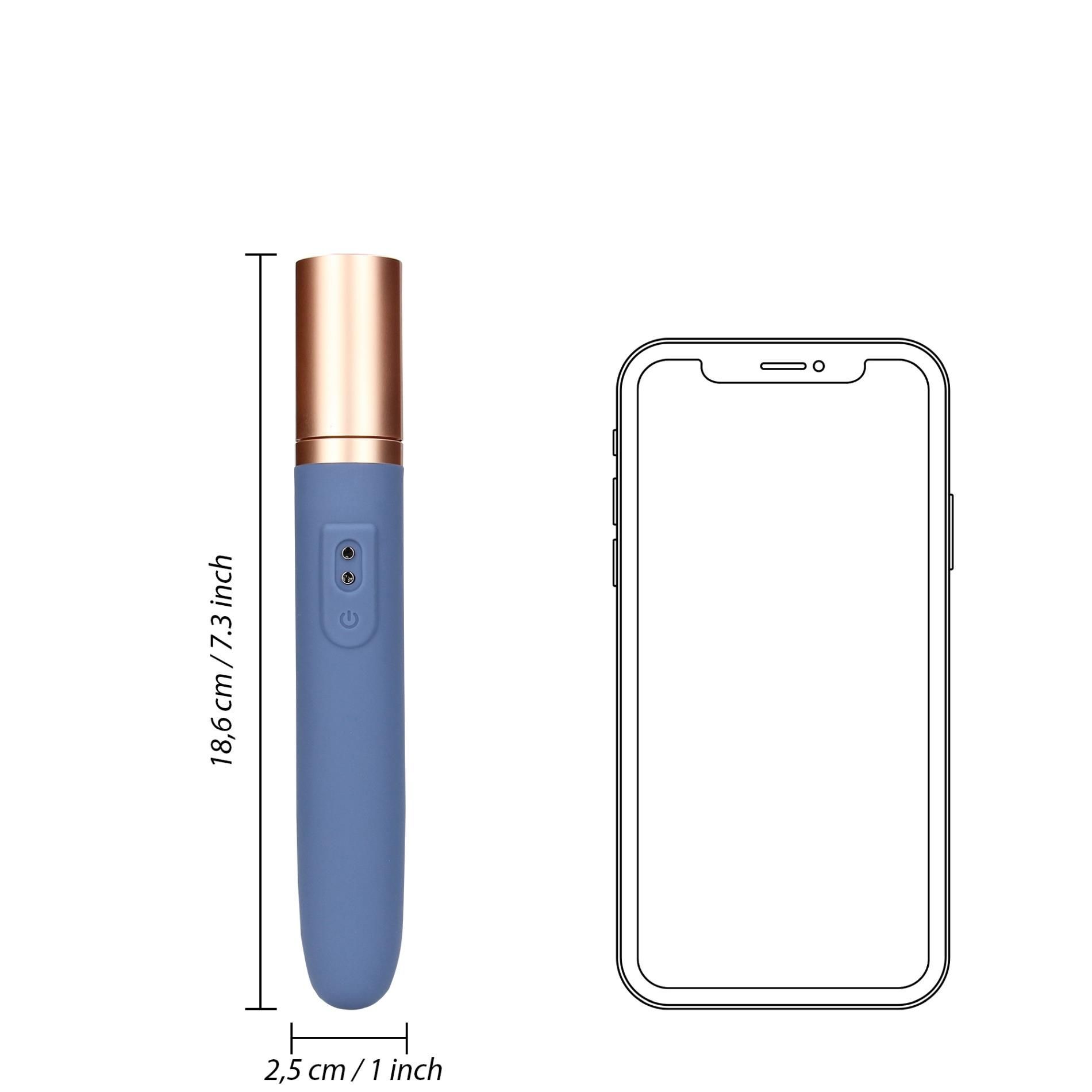 Вибратор Loveline Travel Compartment and Pump, 18.5 см (синий)