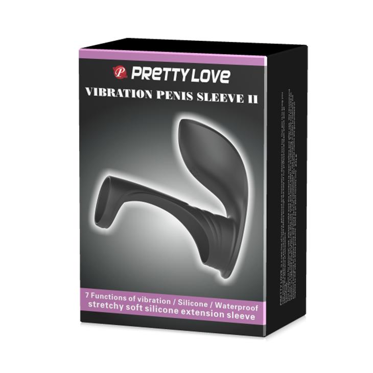Насадка на пеніс Pretty Love Vibration Penis Sleeve II, 9 см (чорний)