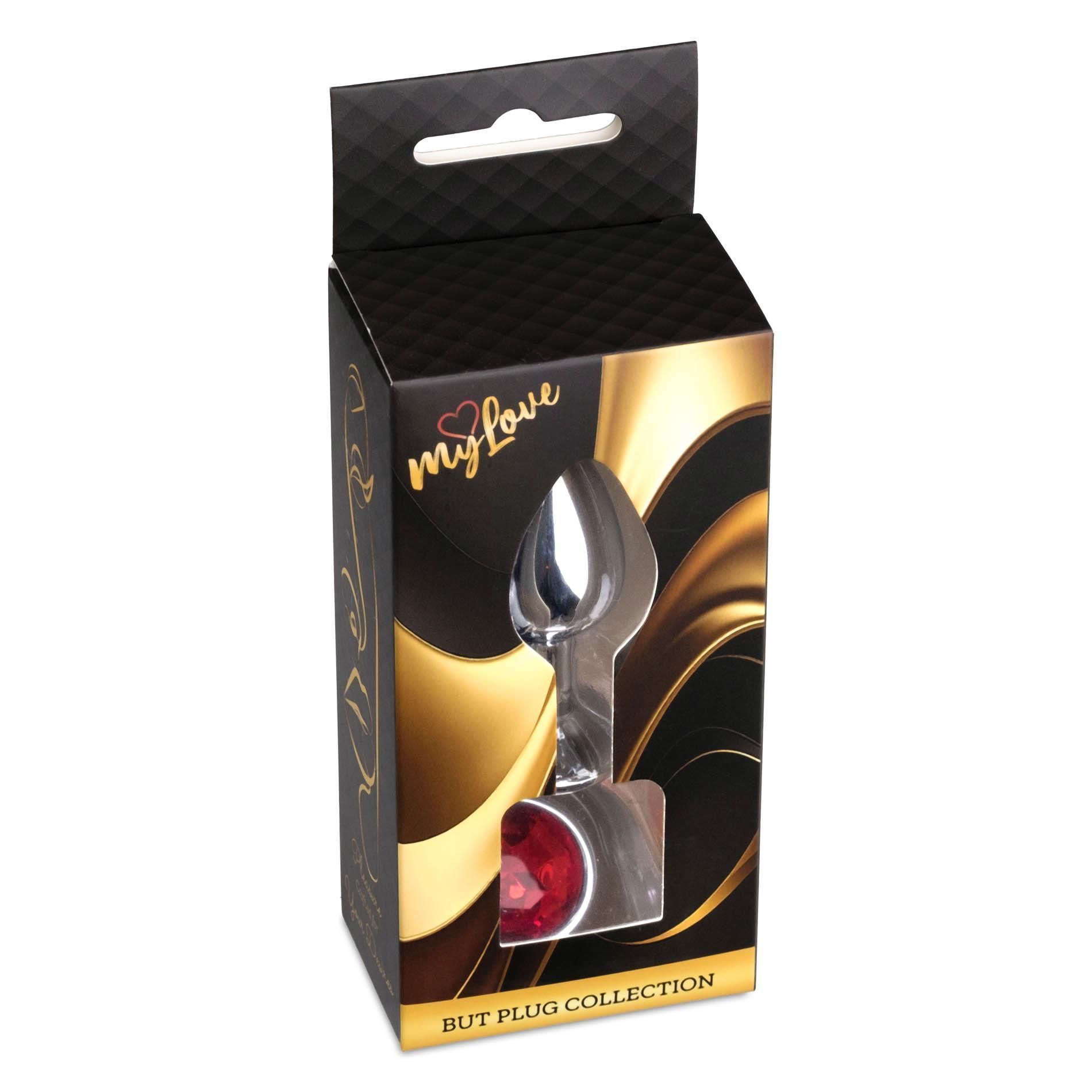 Korek analny MyLove Toys Jewelry Silver Plug, 7 cm (czerwony)