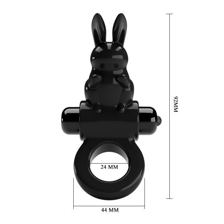 Эрекционное кольцо с вибрацией Pretty Love Exciting Ring, 9,2 см (черный)