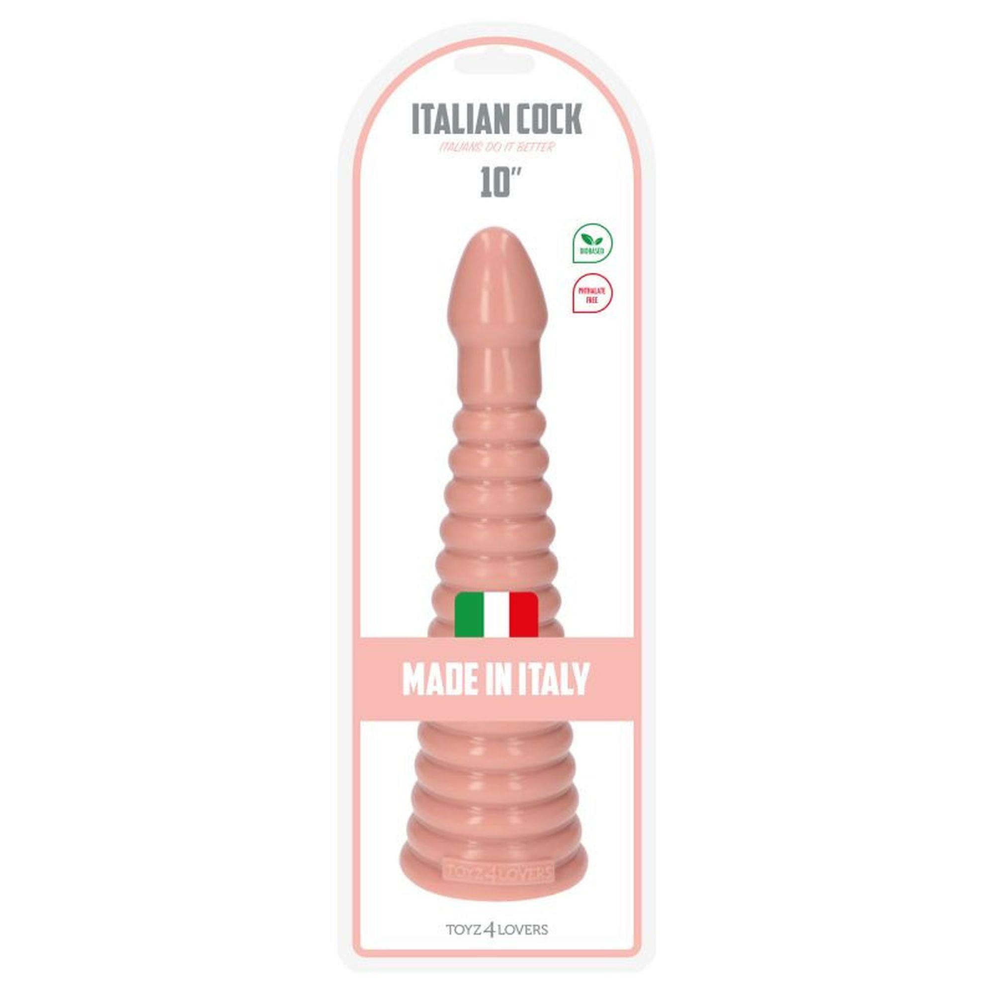 Korek analny Toyz4lovers Plug-Italian Cock 10", 26 cm (w kolorze cielistym)