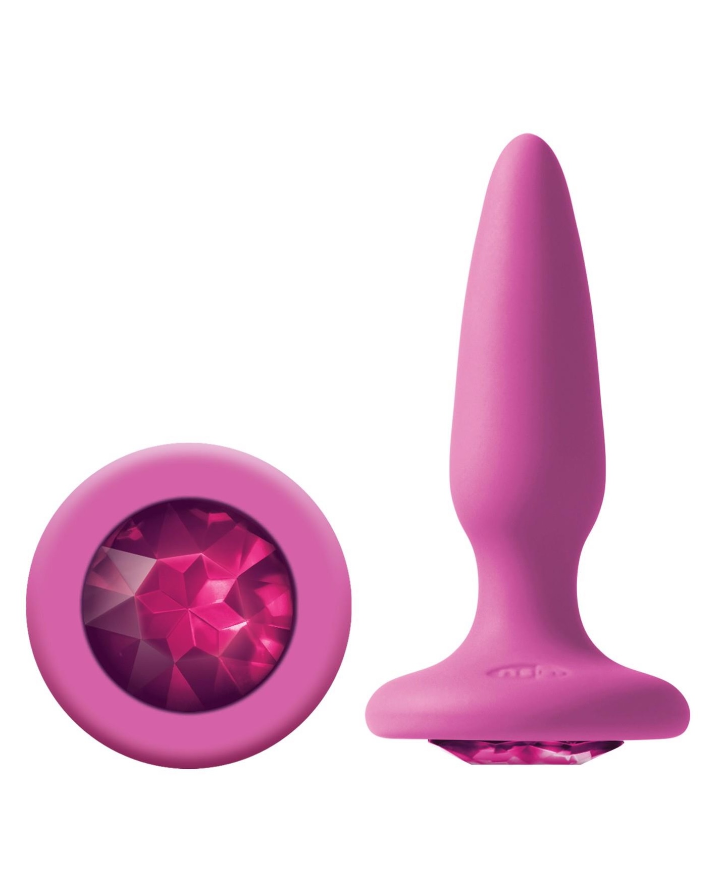 Korek analny Glams Mini Rainbow Gem, 8.5 cm (różowy)