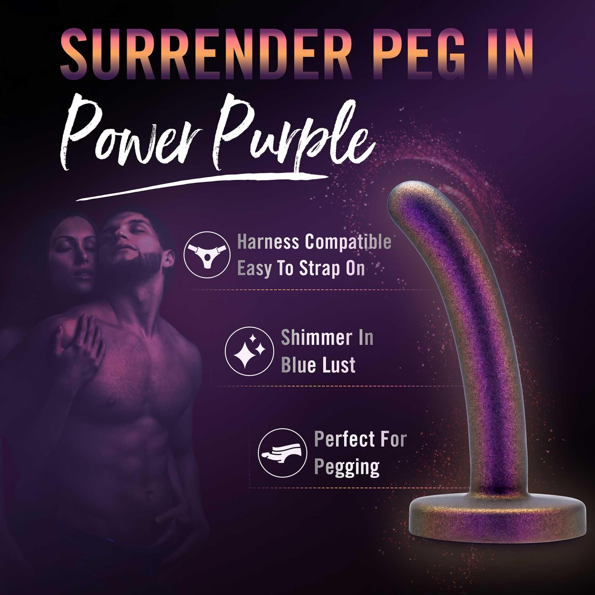 Фаллоимитатор Blush Temptasia Surrender Peg, 12 см (фиолетовый)