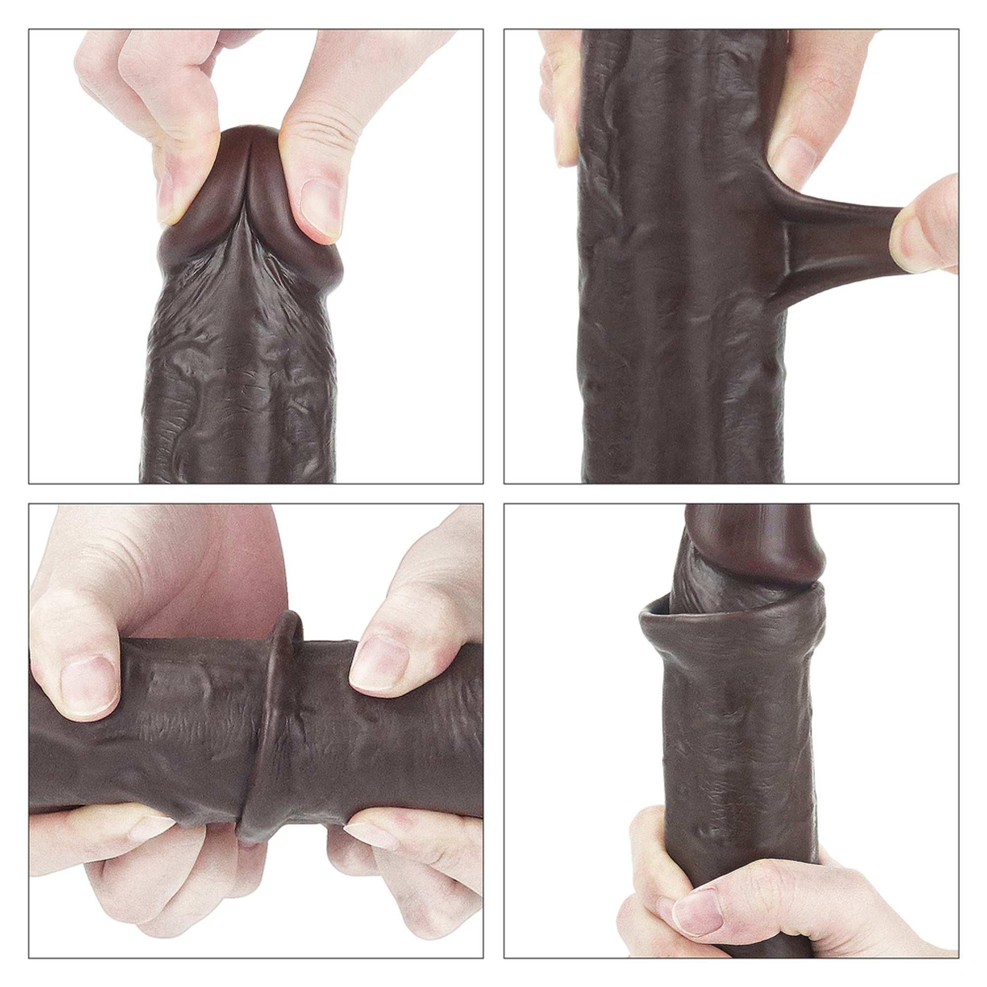 Фаллоимитатор LoveToy Sliding Skin, 24 см (коричневый)