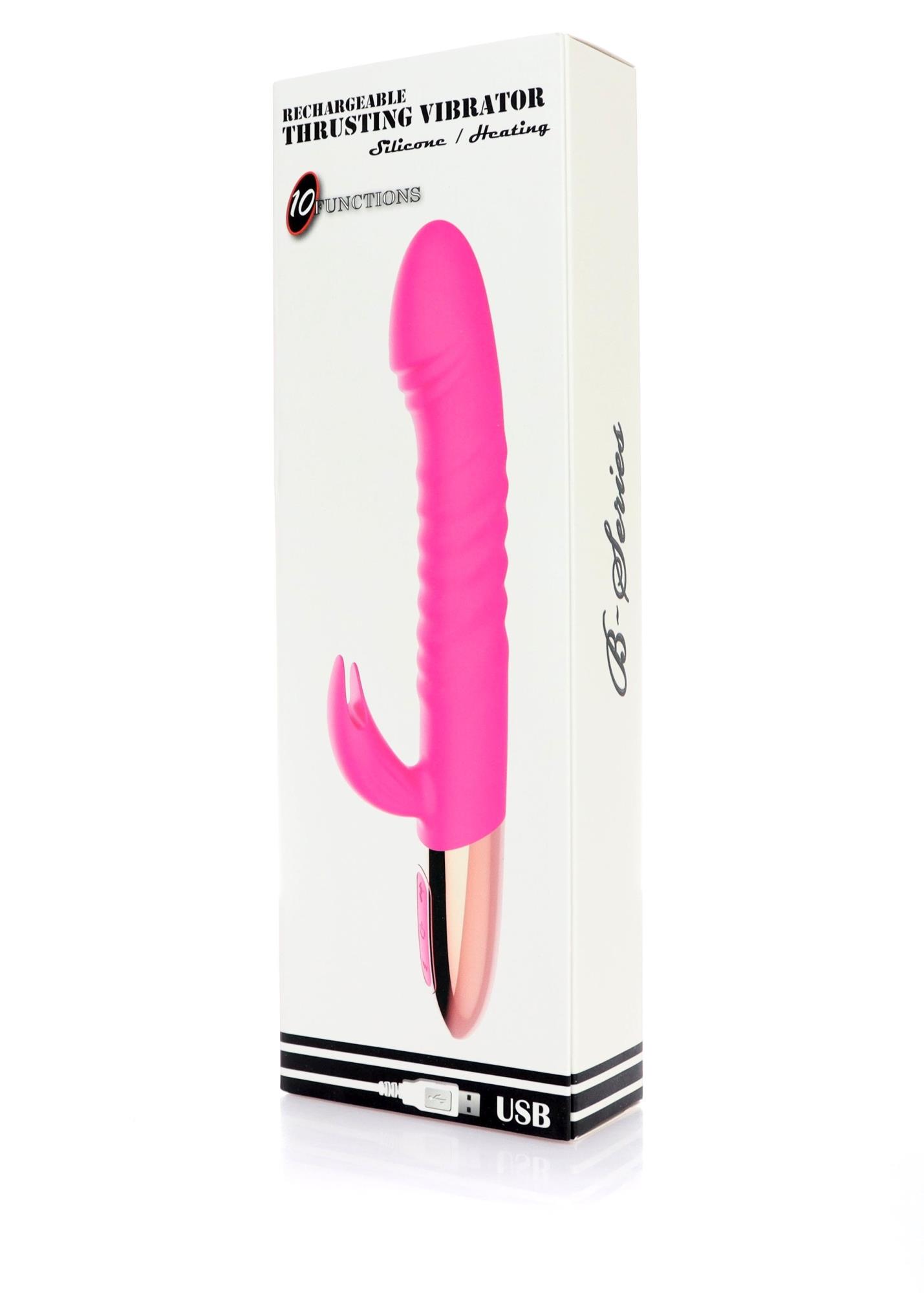 Вибратор-кролик B - Series Magic Rechargeable Thrusting, 19 см (розовый)