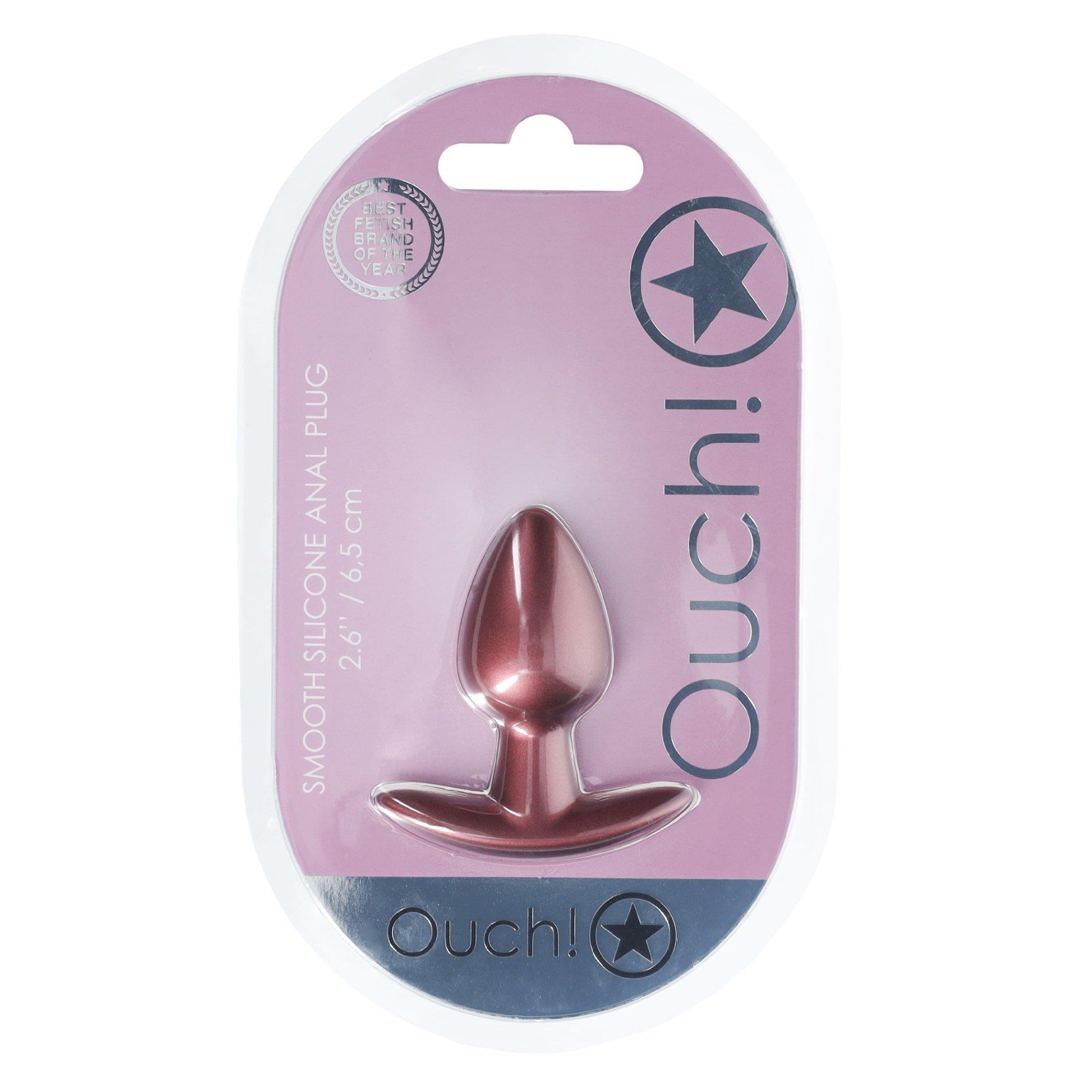 Korek analny Ouch! Smooth Anal Plug Metallic S, 6.5 cm (różowe złoto)