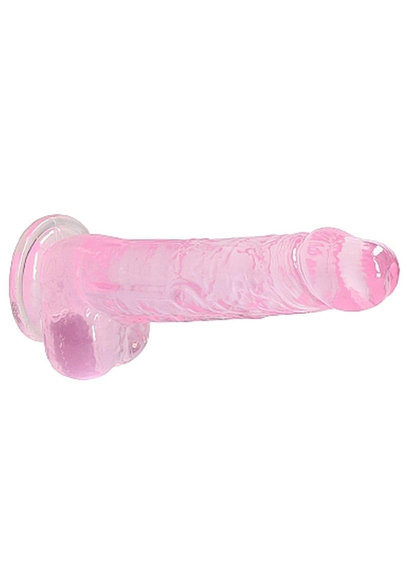 Фаллоимитатор RealRock Crystal Clear 8”, 21 см (розовый)